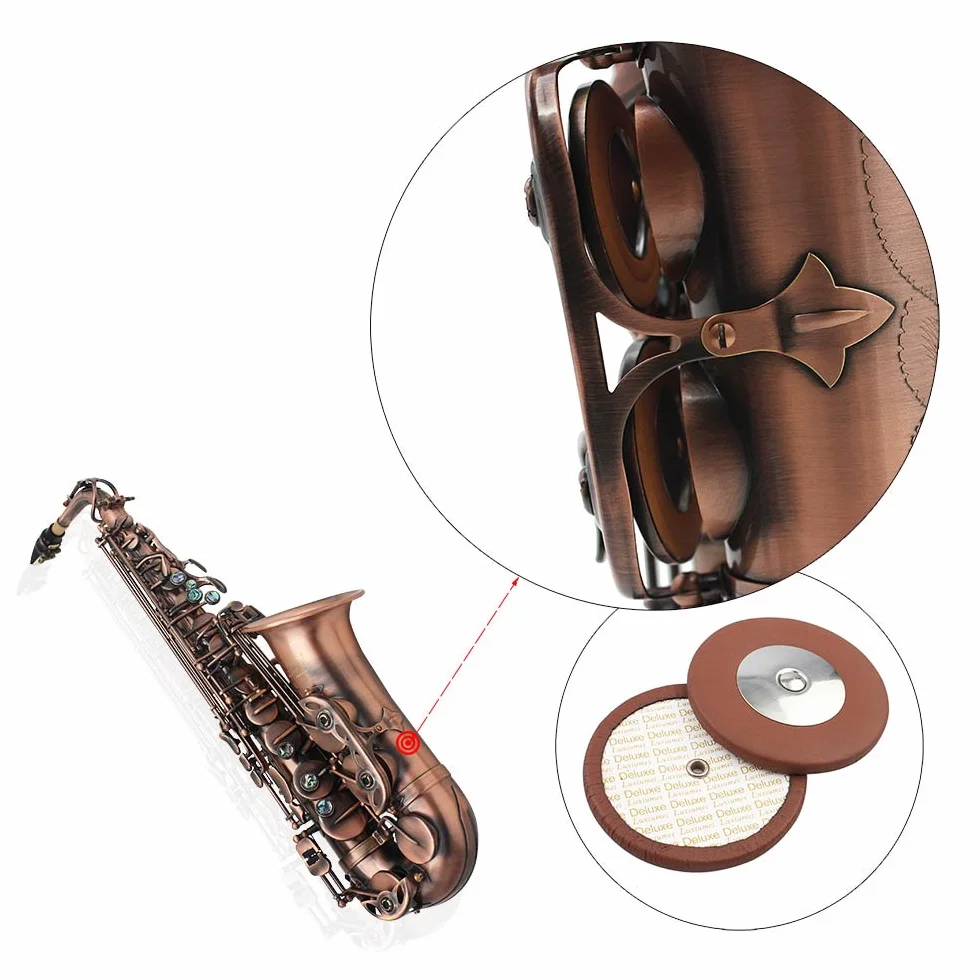 Saxophone alto en forme de coquille d'ormeau avec étui et gants de nettoyage (Rouge brun)