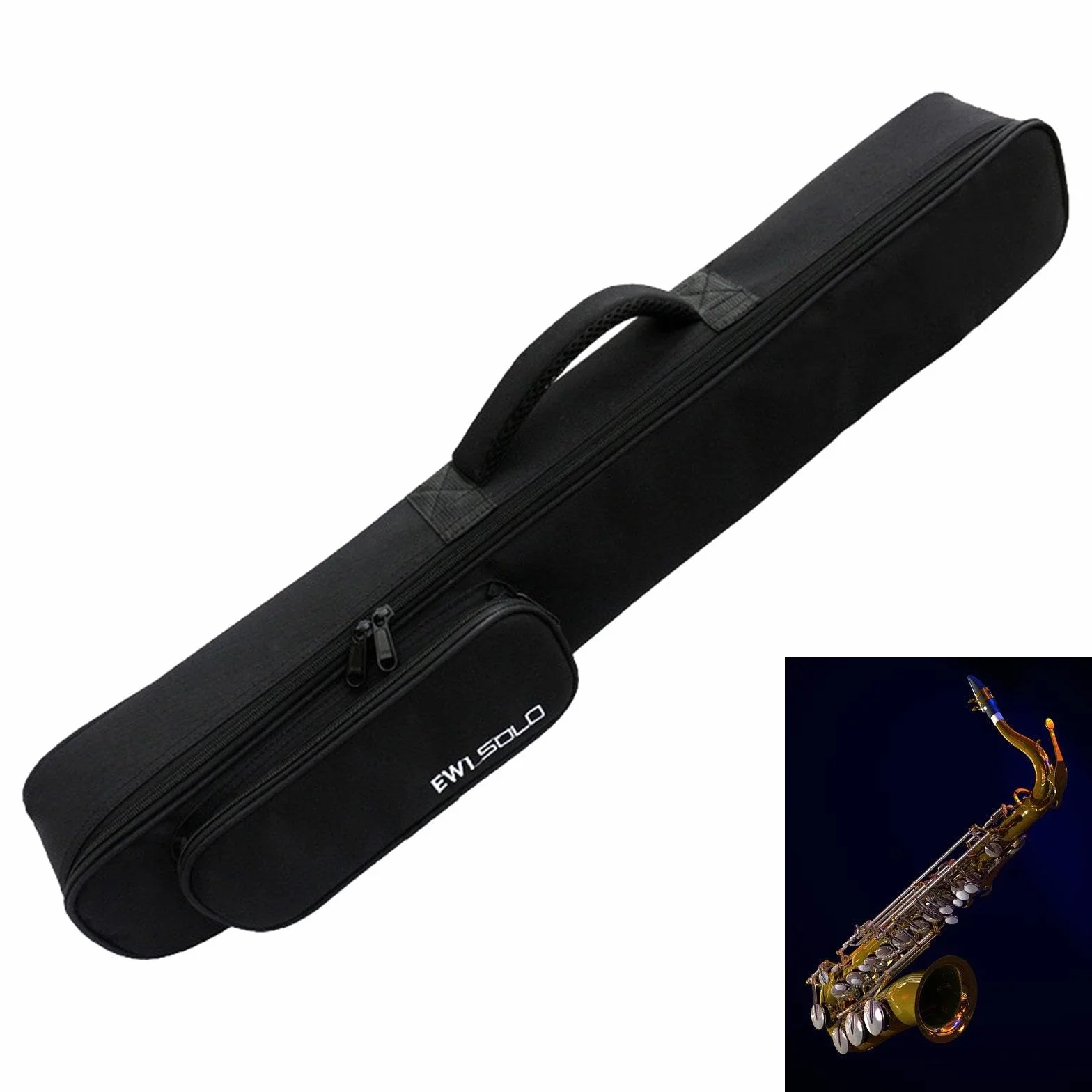 Étui de rangement pour clarinette Saxophone Soprano droit en tissu Oxford noir