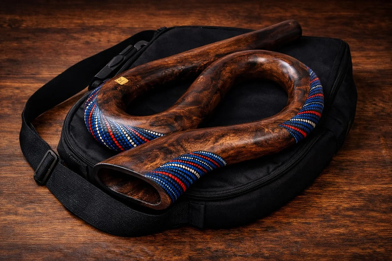 Didgeridoo de voyage en bois de Suar peint à la main, professionnel compact avec sac