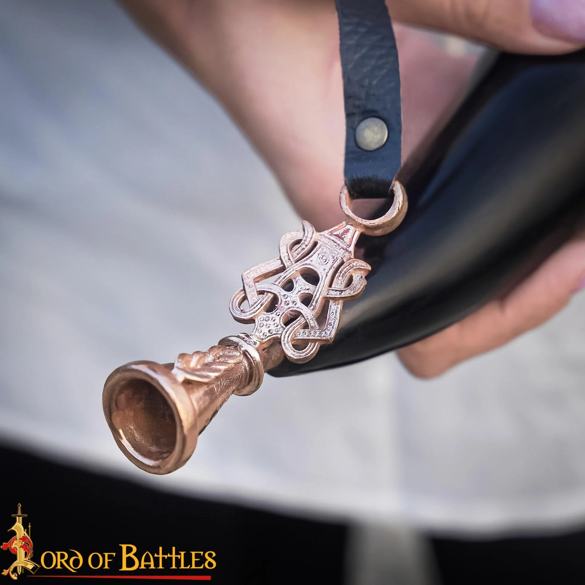 Lord of Battles Corne de soufflage Viking Gjallarhorn médiéval embouchure bronze coulé à la cire perdue