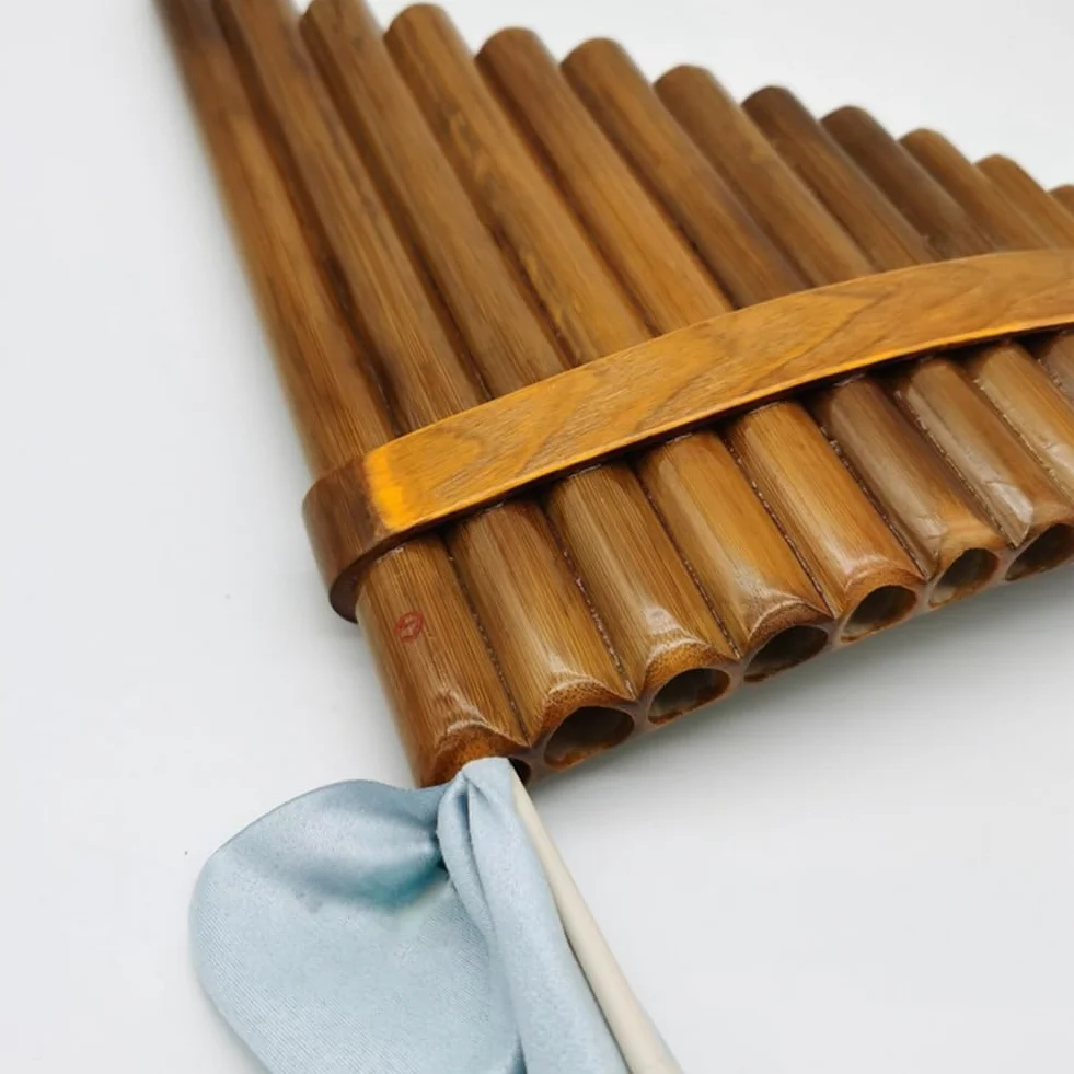 Flûte de Pan Bambou Naturel 15 Tons Sol Majeur Instrument à Vent