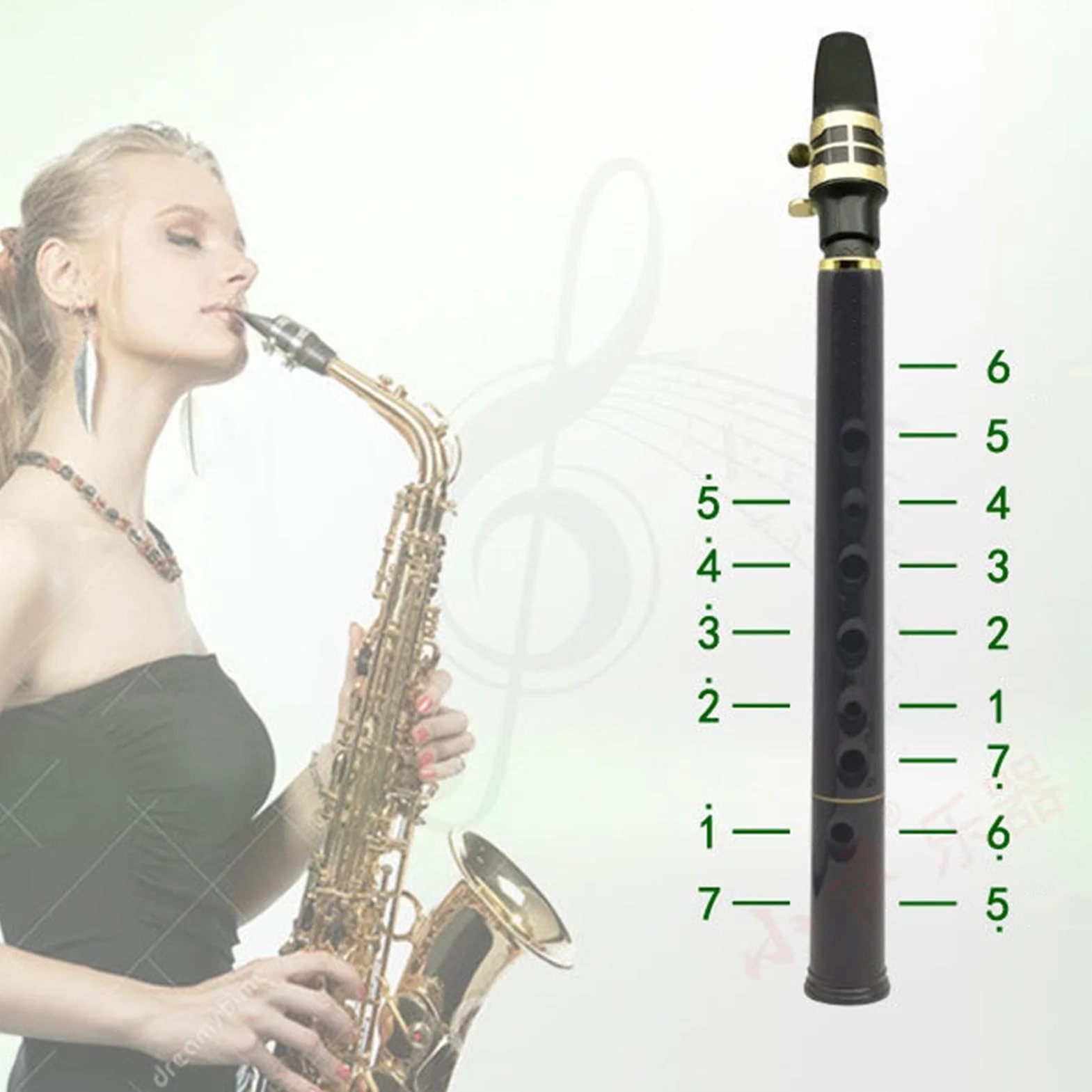 Saxophone de poche à clé C 8 trous - Outil d'entraînement compact pour débutants - Instruments à vent en bois