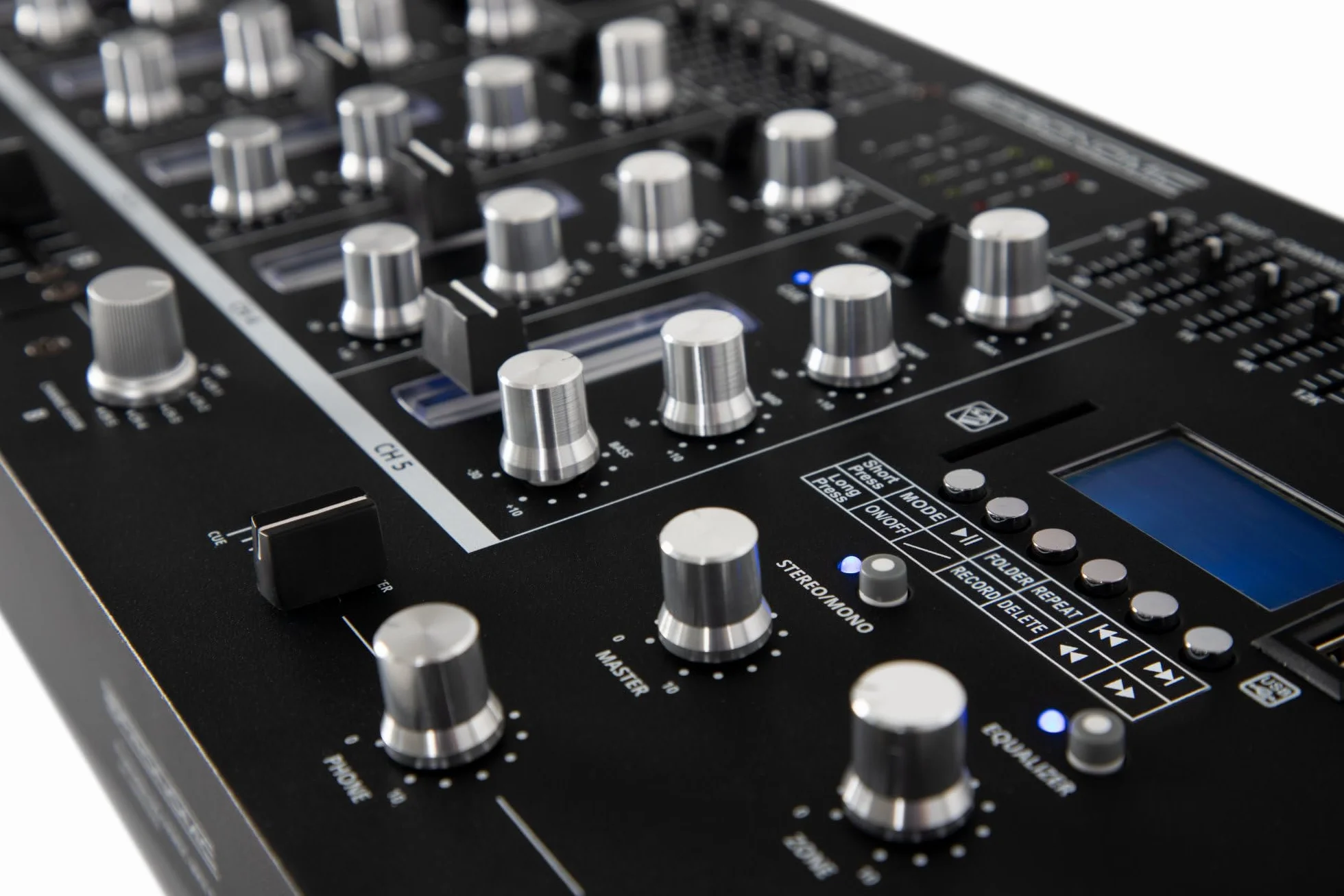 Pronomic DX-165REC MKII DJ-Mixer 5 canaux lecteur USB/SD/Bluetooth Cue enregistrement 4 entrées micro Égaliseur graphique