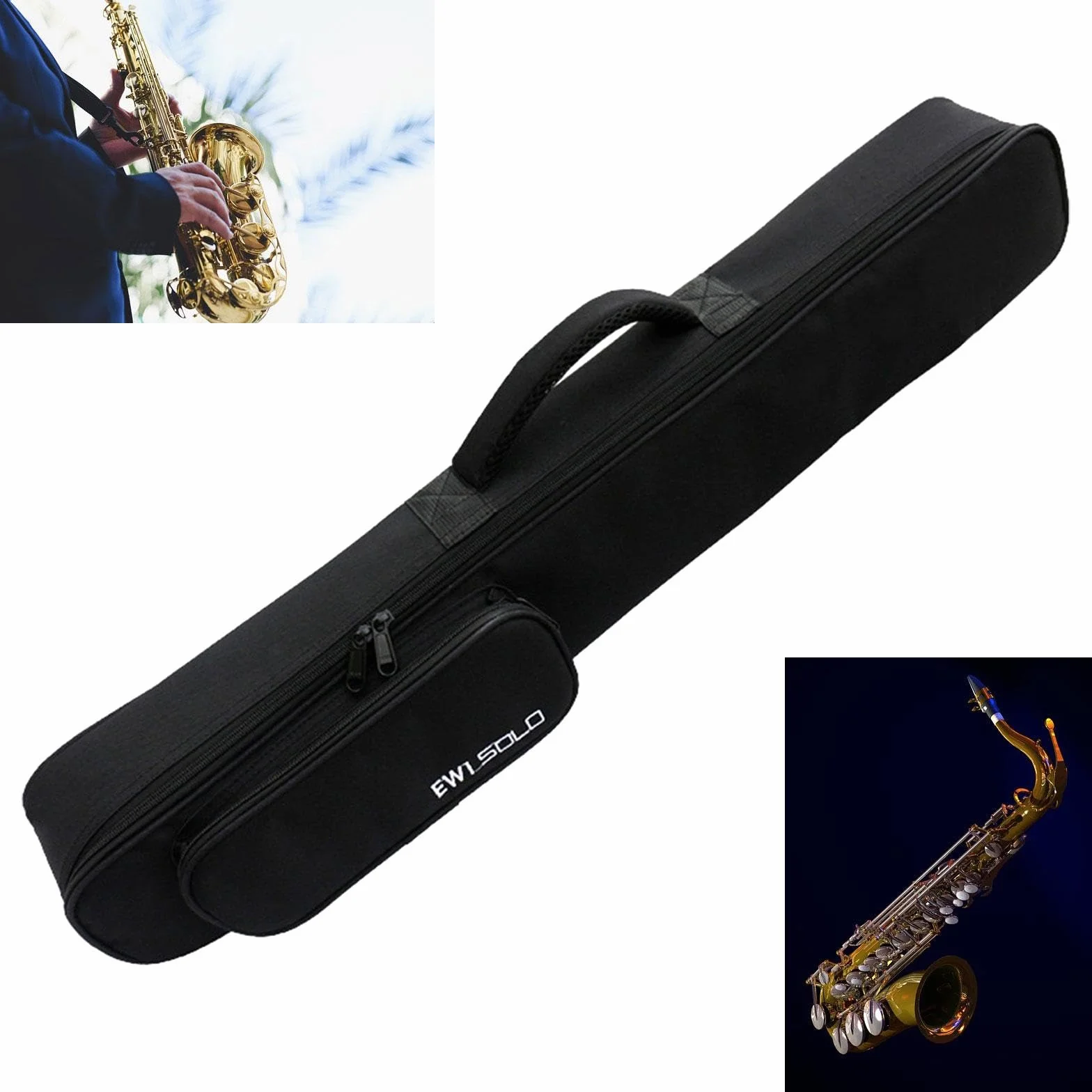 Étui de rangement pour clarinette Saxophone Soprano droit en tissu Oxford noir