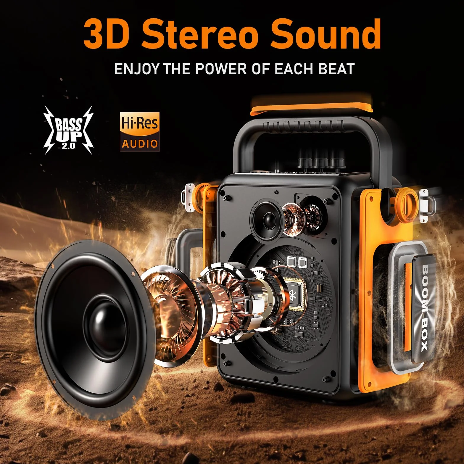 Machine de karaoké HWWR avec 2 microphones, haut-parleur Bluetooth portable, lumières LED, TWS/Rec/AUX/USB/TF