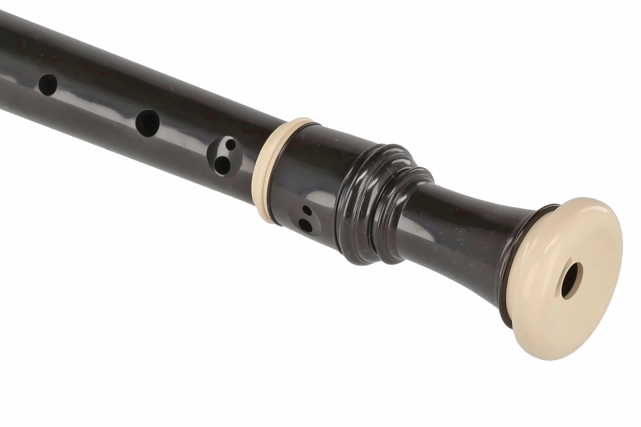 Aulos flûte à bec alto Symphony 509B brun foncé ivoire doigté baroque doubles trous étui écouvillon repose-pouce amovible 3 pièces canal d’air courbé