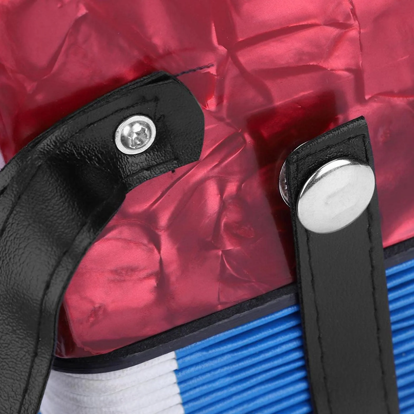 Accordéon Celluloïd 17 Touches 8 Basses pour Débutants Adultes, Portable avec Sangle Réglable