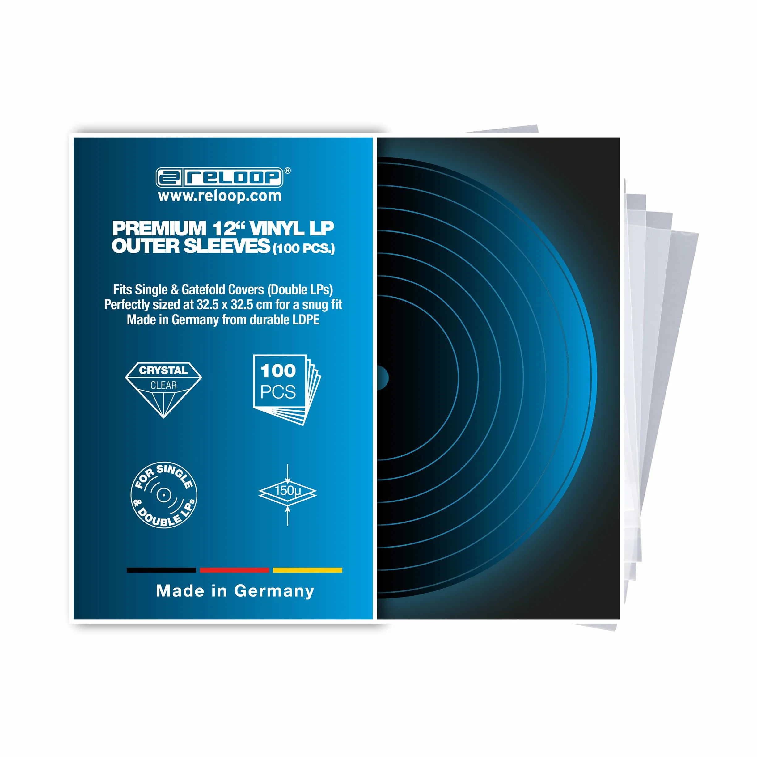 Reloop Premium 12" Vinyl LP Outer Sleeves (100 pcs.)