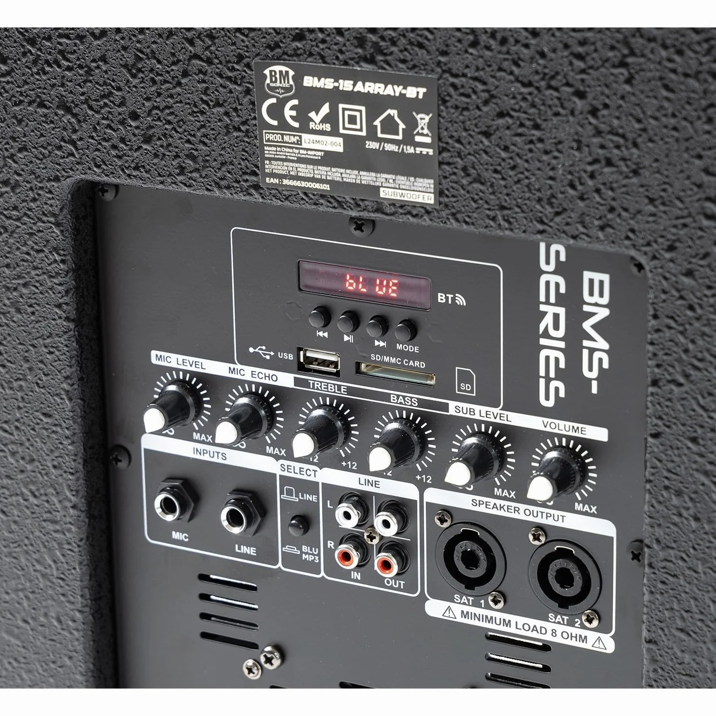 BM Bmsonic BMS-15-ARRAY-BT Pack Sonorisation DJ Complet 1200W Caisson 38cm USB Bluetooth