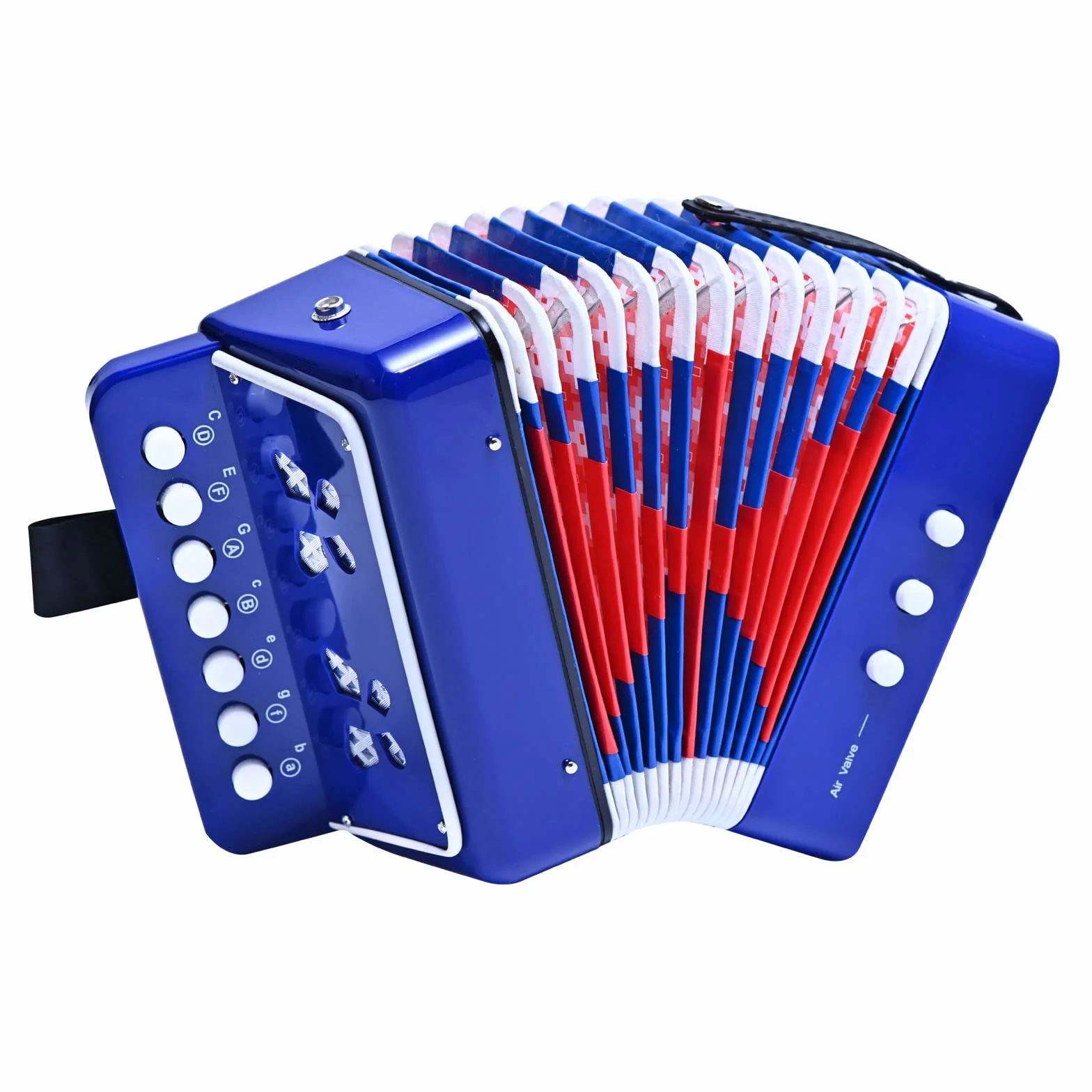 Accordéon 10 boutons soufflet bleu instrument de musique enfant adulte débutant