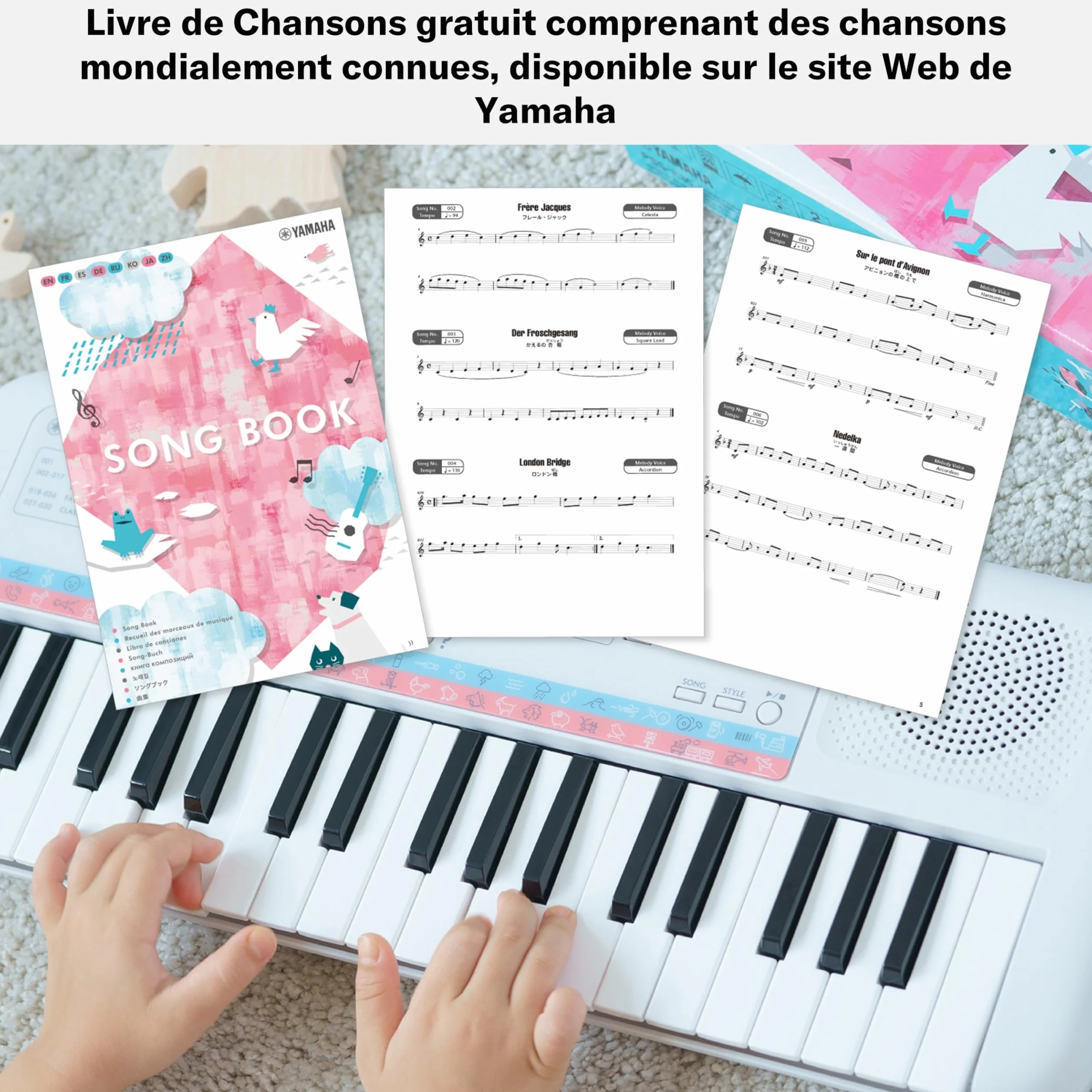 Yamaha PSS-E30 Clavier Mini Touches d'initiation portable pour enfants avec sonorités intégrées Blanc