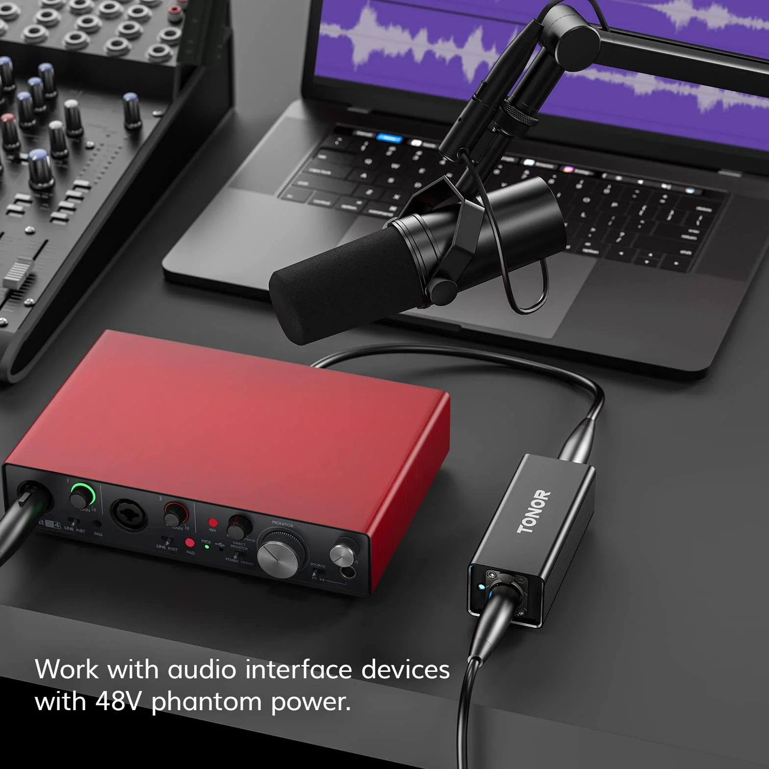 TONOR TA20 Préampli Amplificateur de Micro XLR Dynamique Professionnel pour Studio Podcast Streaming Enregistrement