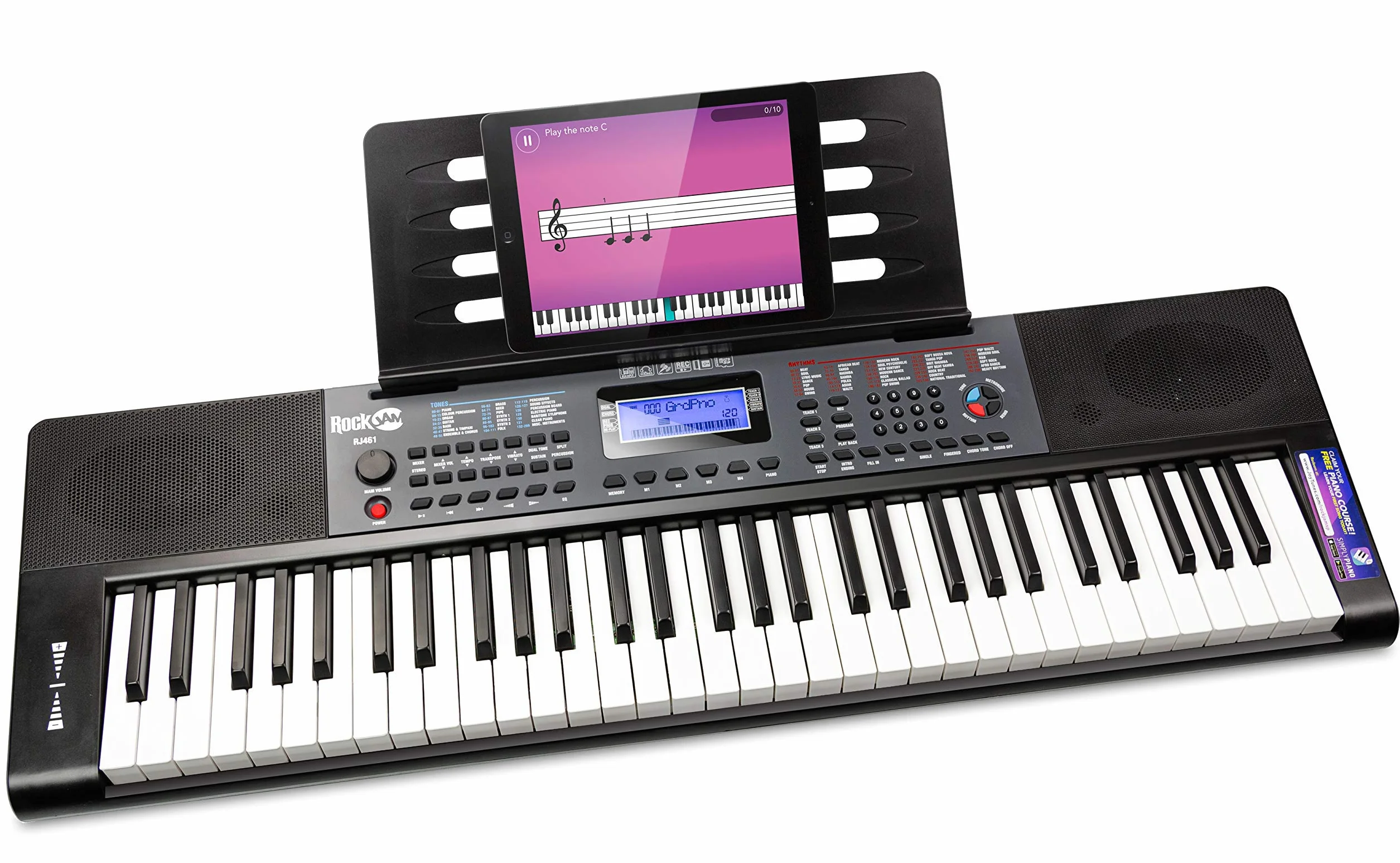 RockJam Clavier musical 61 touches pleine taille avec pitch bend