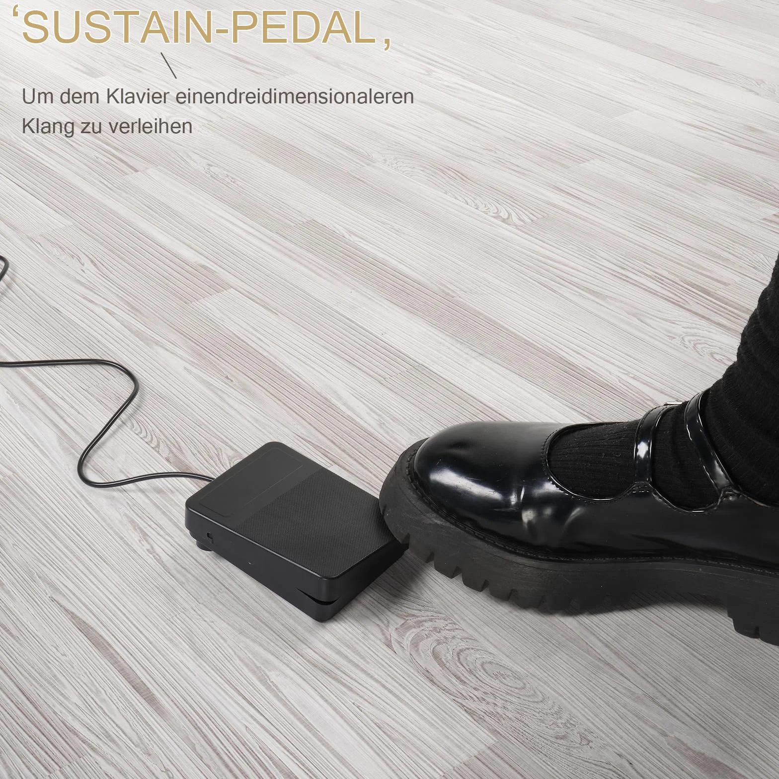 LEADZM Piano Numérique Semi-Marteau 88 Touches, Clavier Électronique avec Pédale Sustain, MIDI, Pupitre, Écouteurs Noir