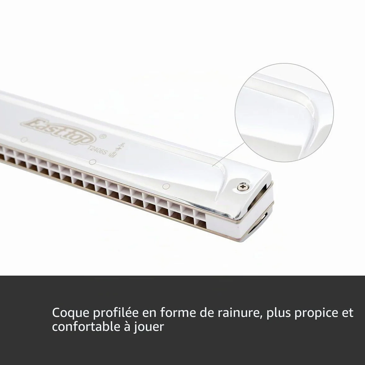 East top Harmonica trémolo professionnel 24 trous T2406S Instrument Orgue à bouche