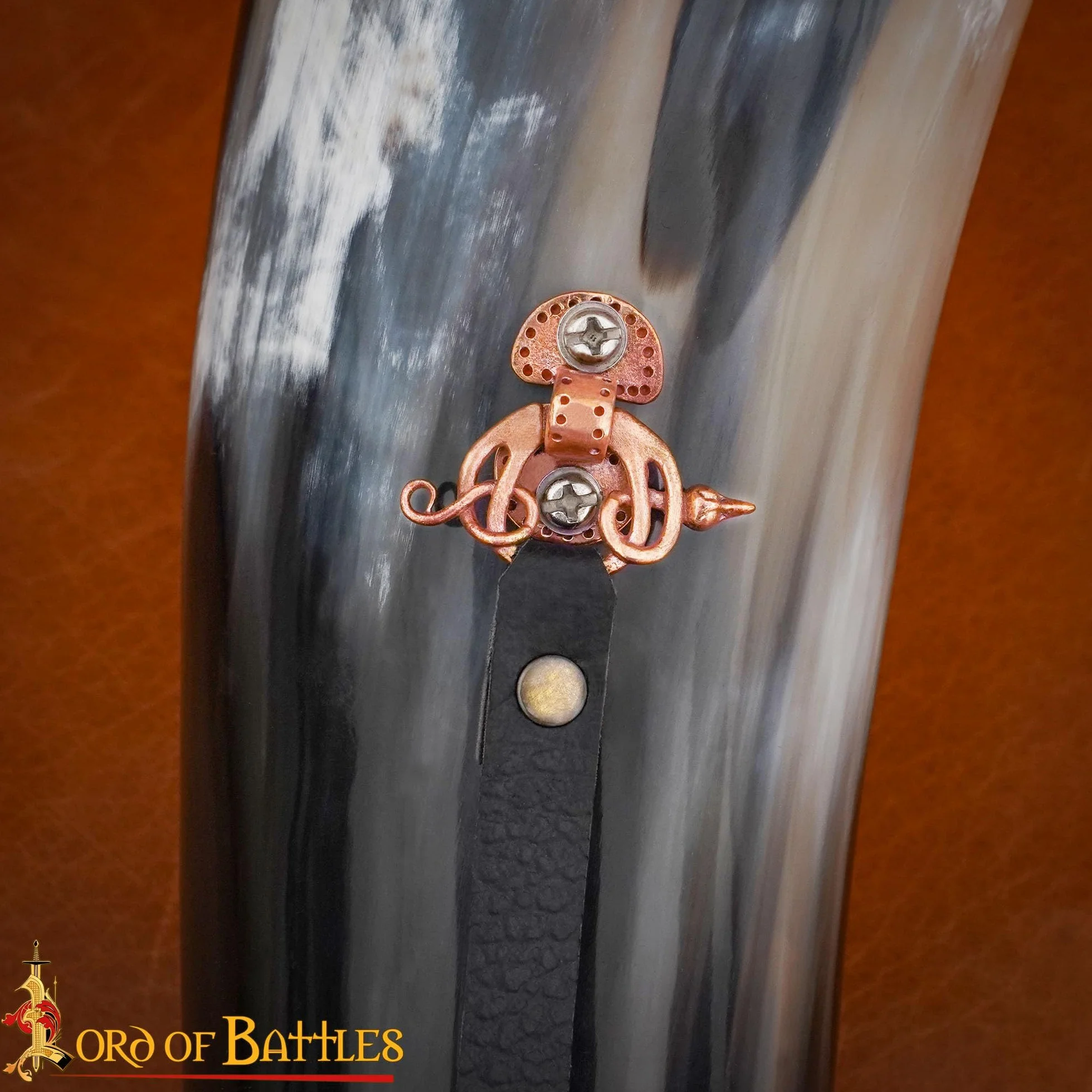 Lord of Battles Corne de soufflage Viking Gjallarhorn médiéval embouchure bronze coulé à la cire perdue