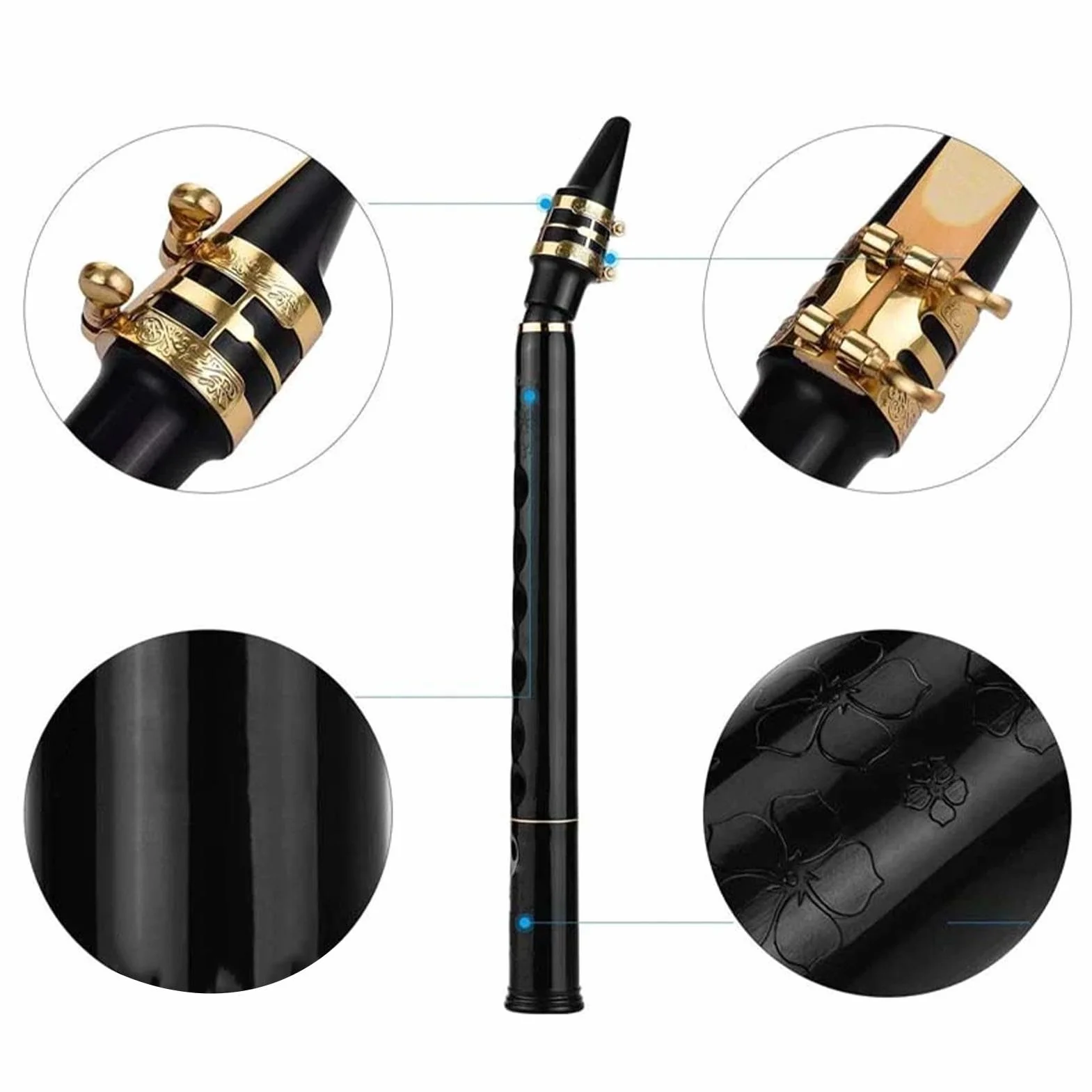 Saxophone de poche à clé C 8 trous - Outil d'entraînement compact pour débutants - Instruments à vent en bois