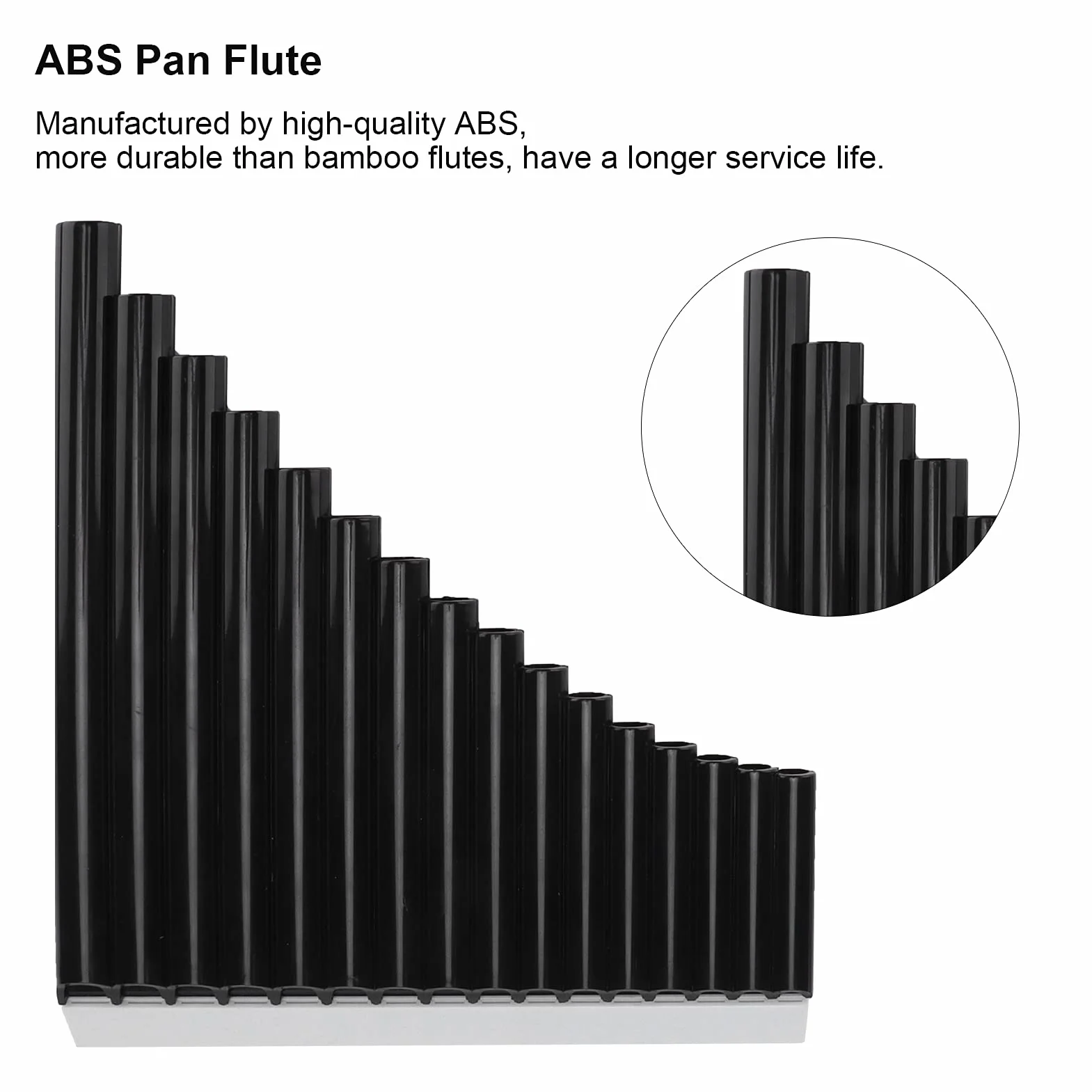 Flûte de Pan à Clé en C, en ABS, facile à apprendre pour adultes et enfants (noir)