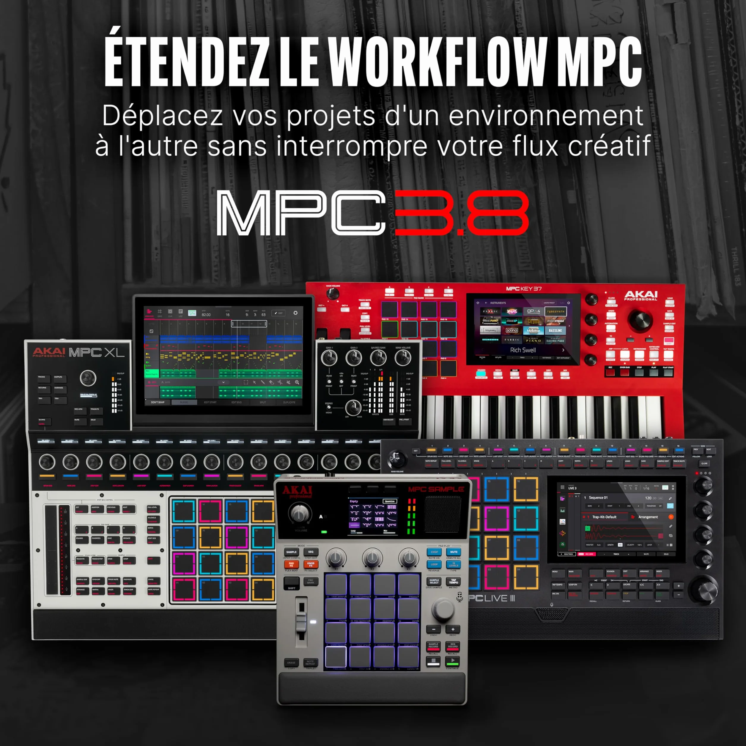 Akai Professional MPC Sample Sampler Portable Autonome avec Batterie Rechargeable USB-C