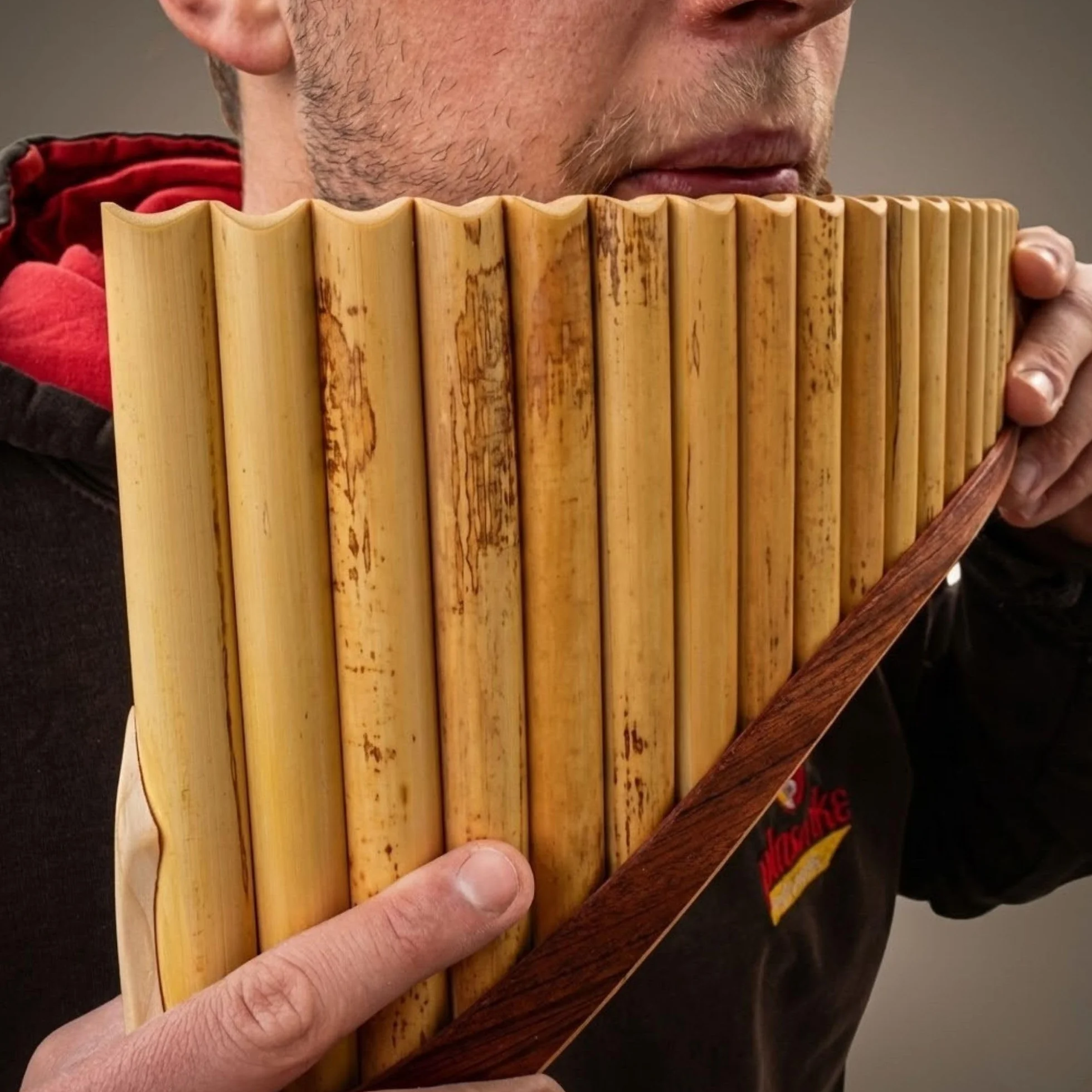 Flûte de Pan Plaschke 12 tubes en bois fait main avec livre d'instructions
