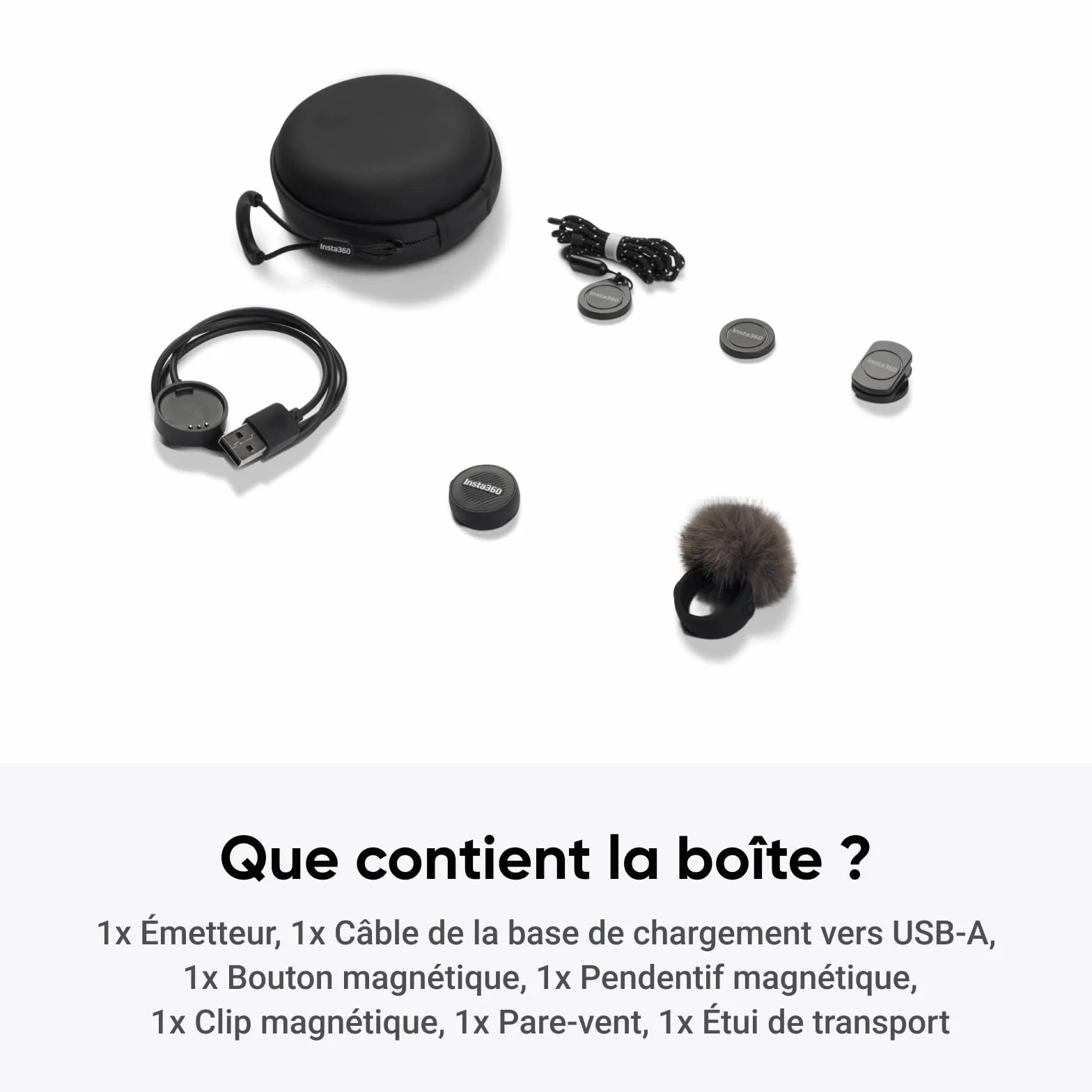 Insta360 Émetteur Mic Air Micro sans Fil 7,9 g Réduction de Bruit X5 X4 X4 Air Ace Pro 2 GO Ultra