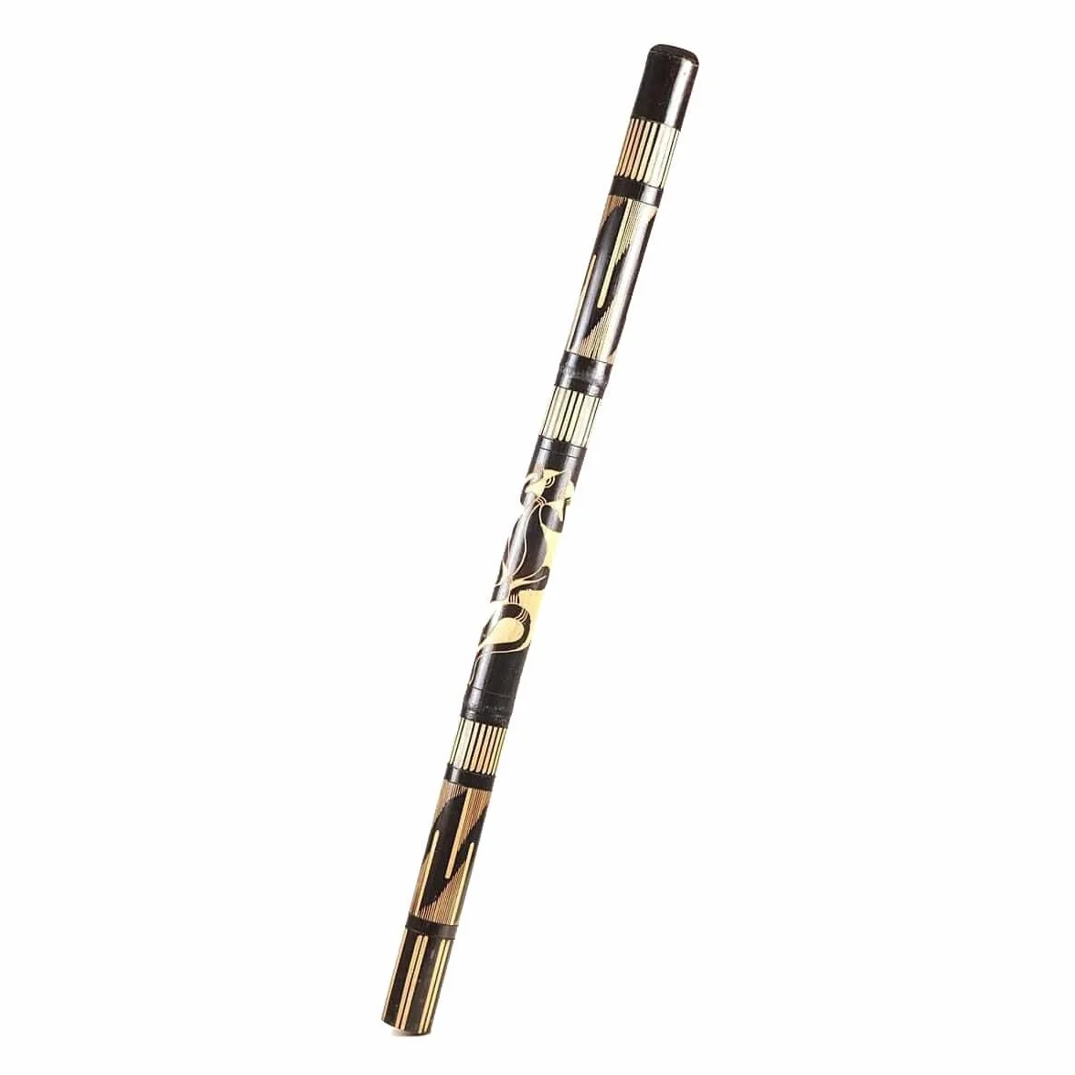 Didgeridoo en bambou bois 120 cm sculpté peint à la main Dotpaint instrument musique aborigènes