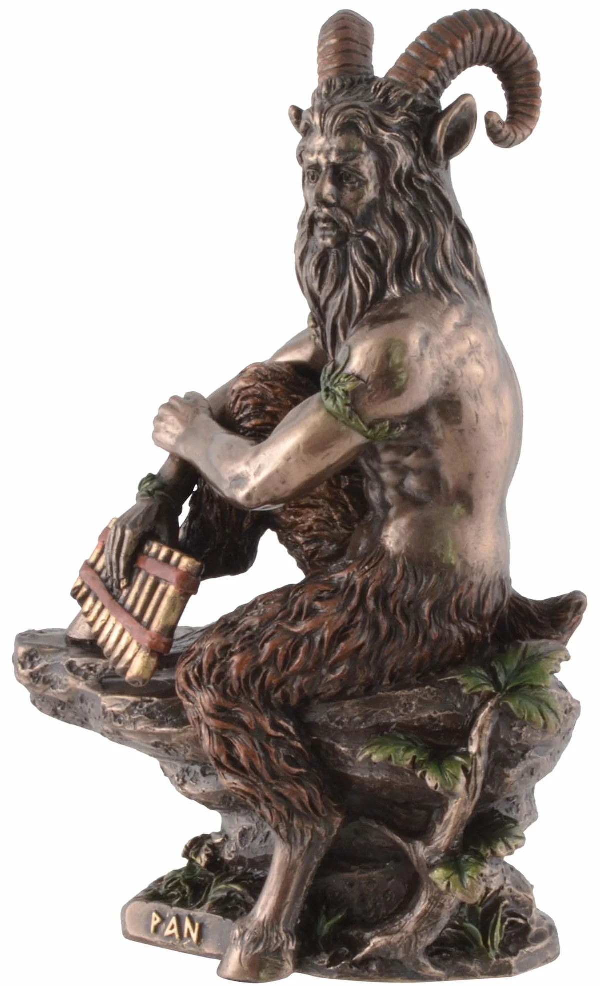 Figurine Pan dieu grec forêt flûte pan bronzée VOGLER