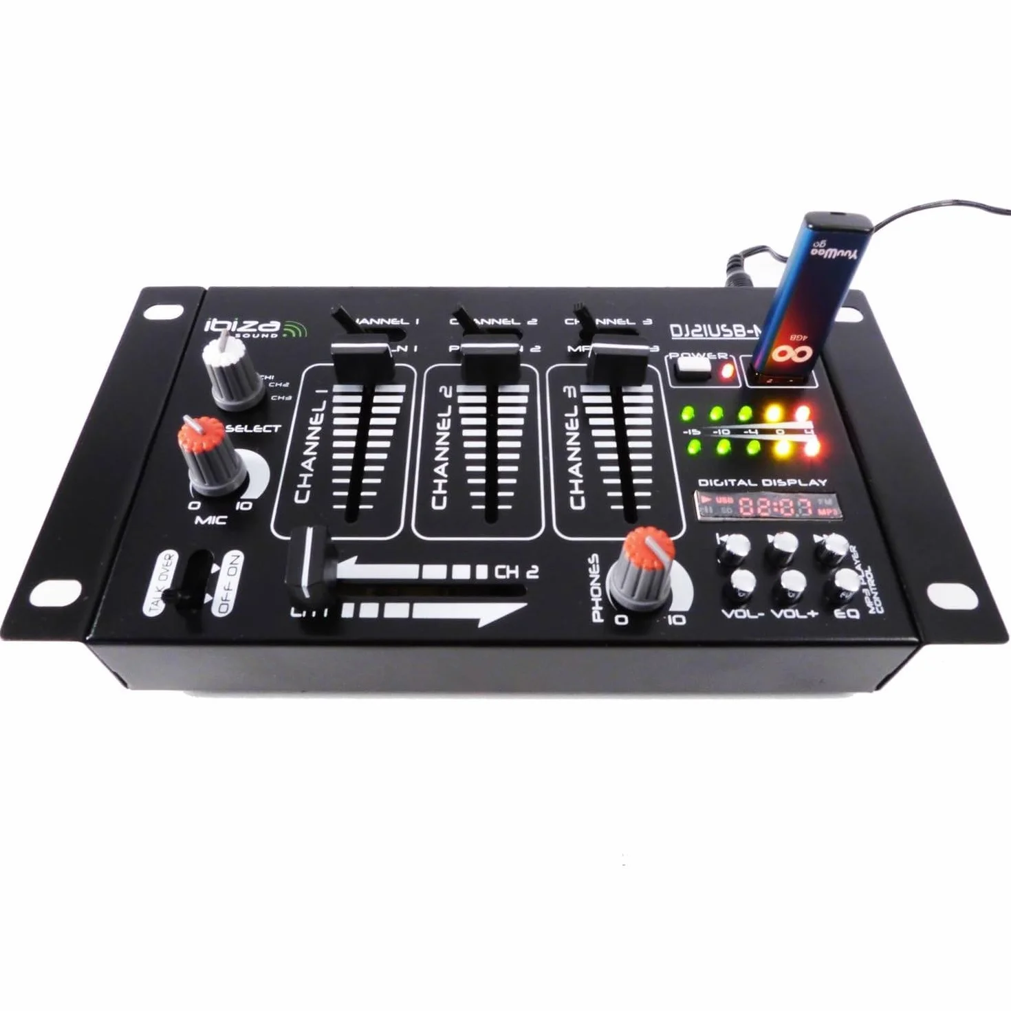 Kit table de mixage avec casque micro noir et jeu de lumière UFO