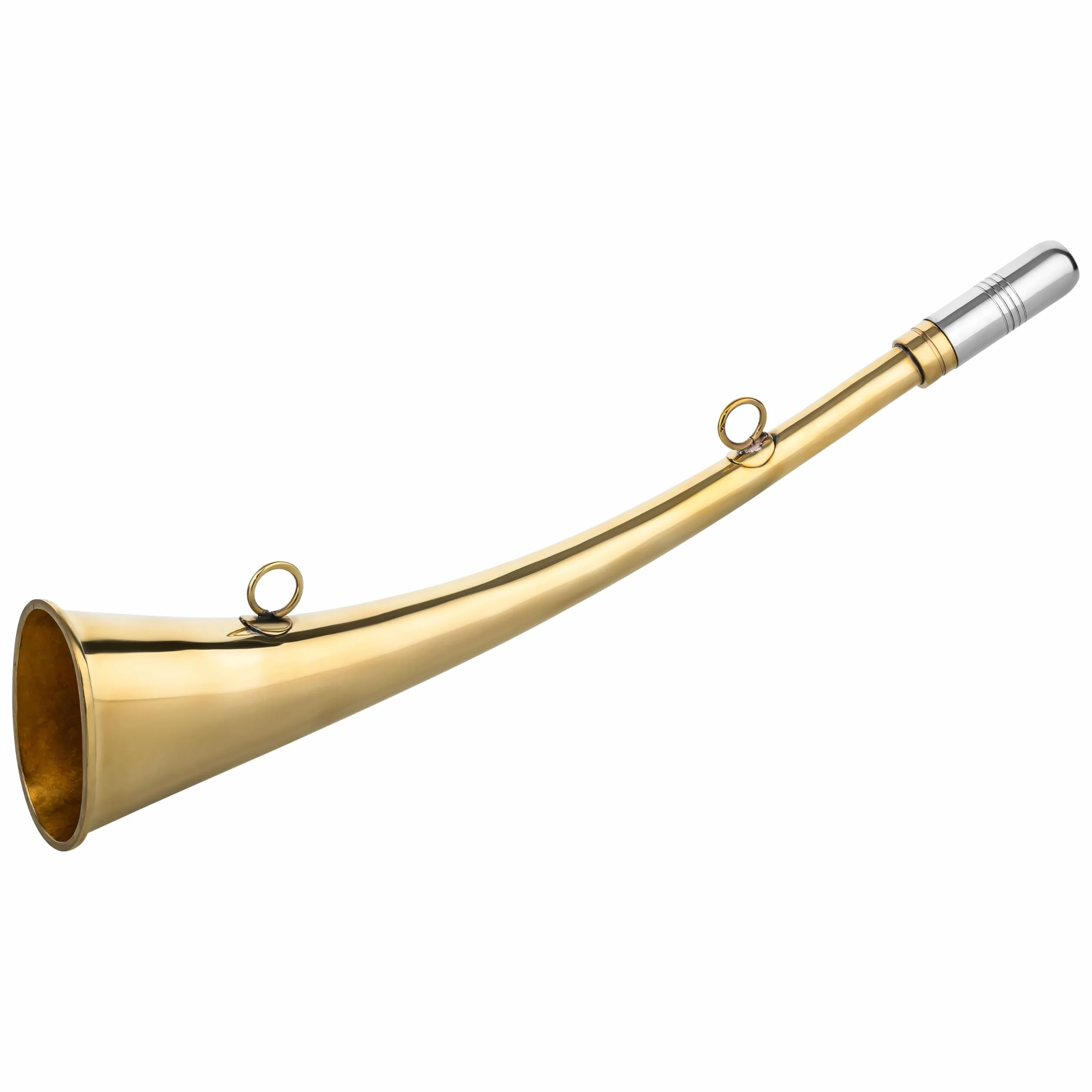 Klaxon de chasse Corne de brume en laiton poli Doré 31 cm