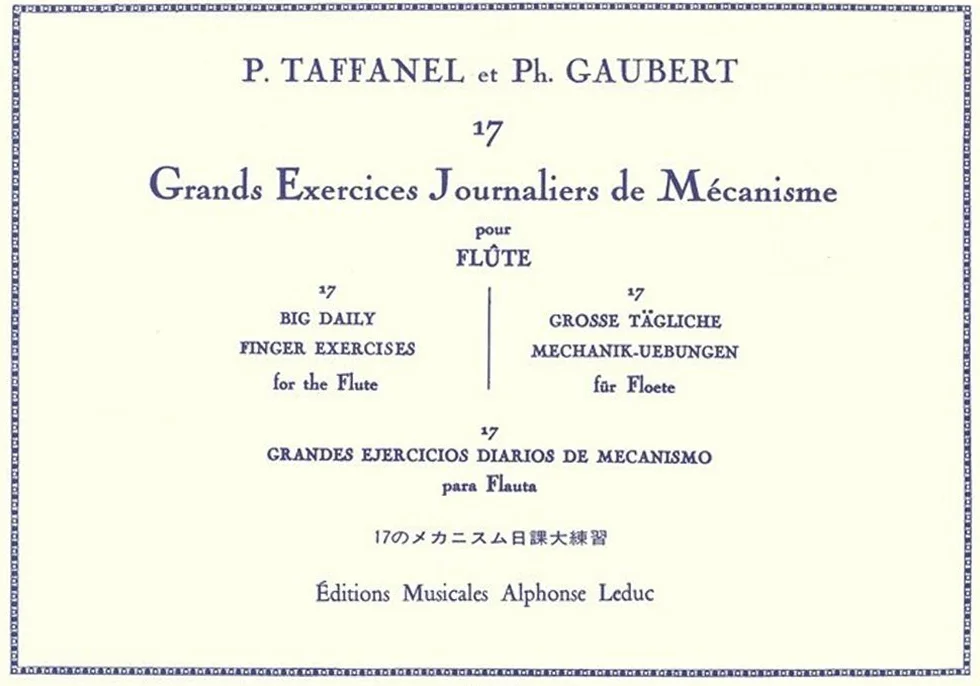 Paul Taffanel & Philippe Gaubert 17 Grands Exercices Journaliers de Mécanisme - Flûte Traversière