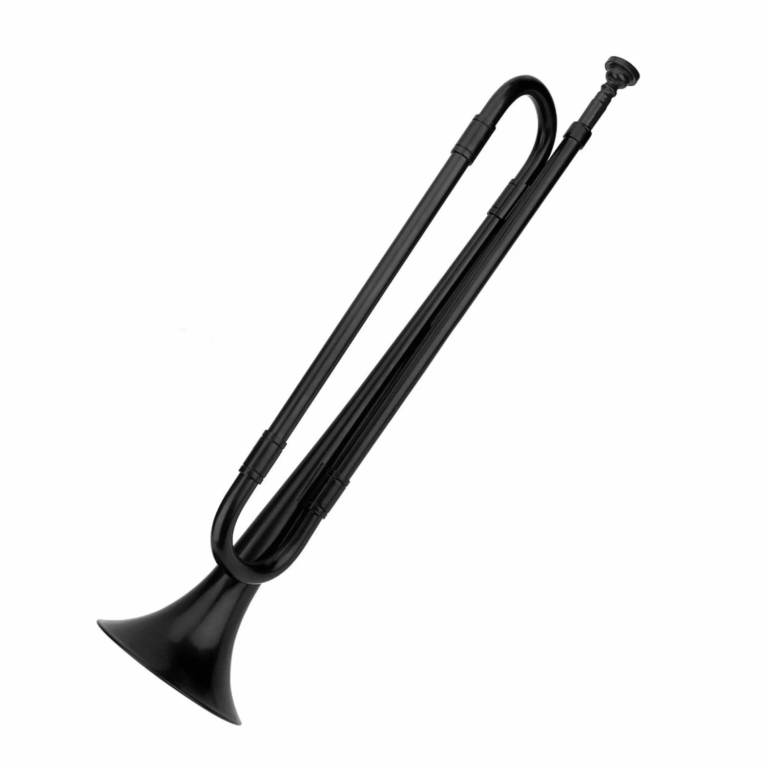 Trompette cavalerie clairon en Plastique avec Embouchure B pour Enfants étudiants débutants Noir