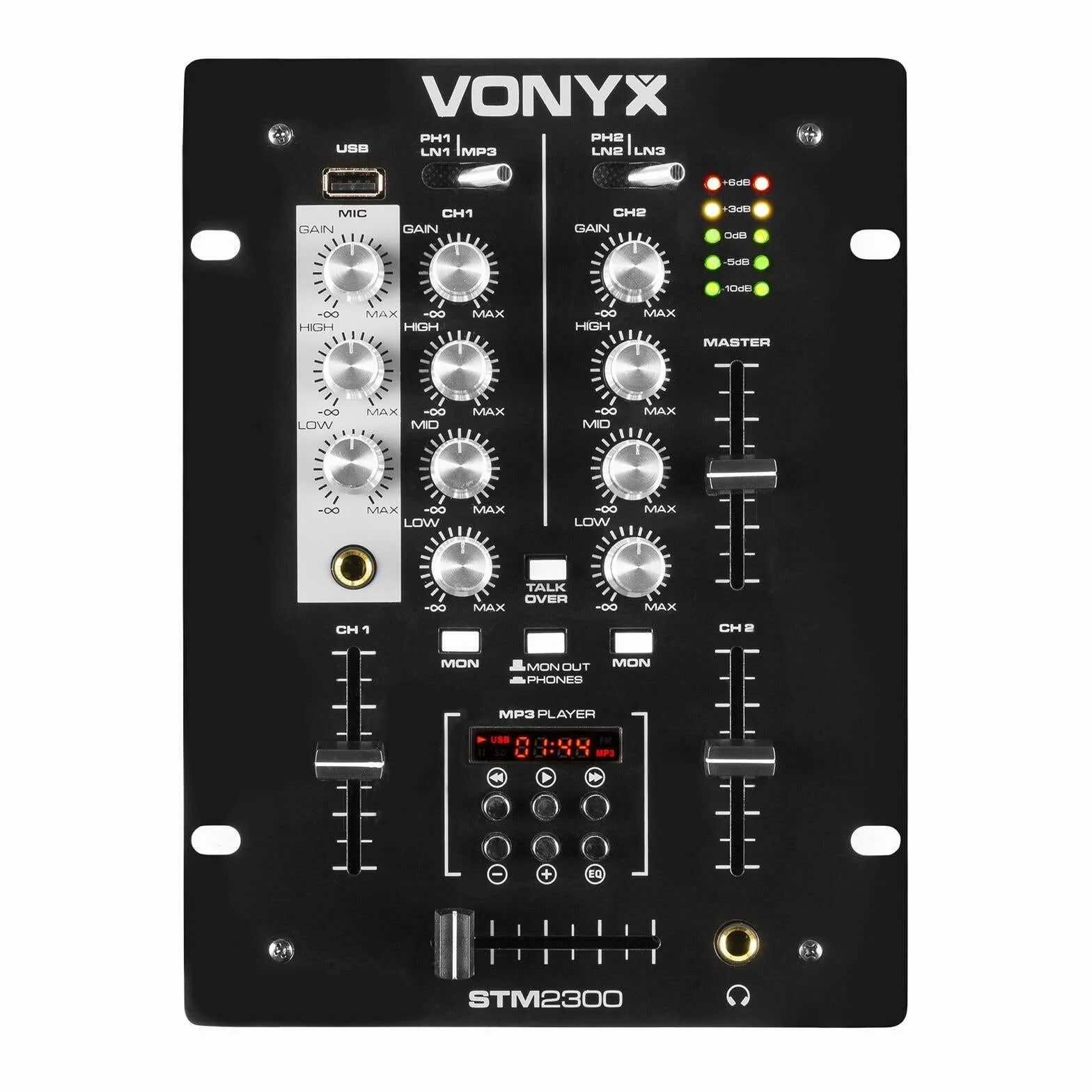 VONYX Kit Sono DJ 2.2 avec Table de Mixage et Accessoires DJ