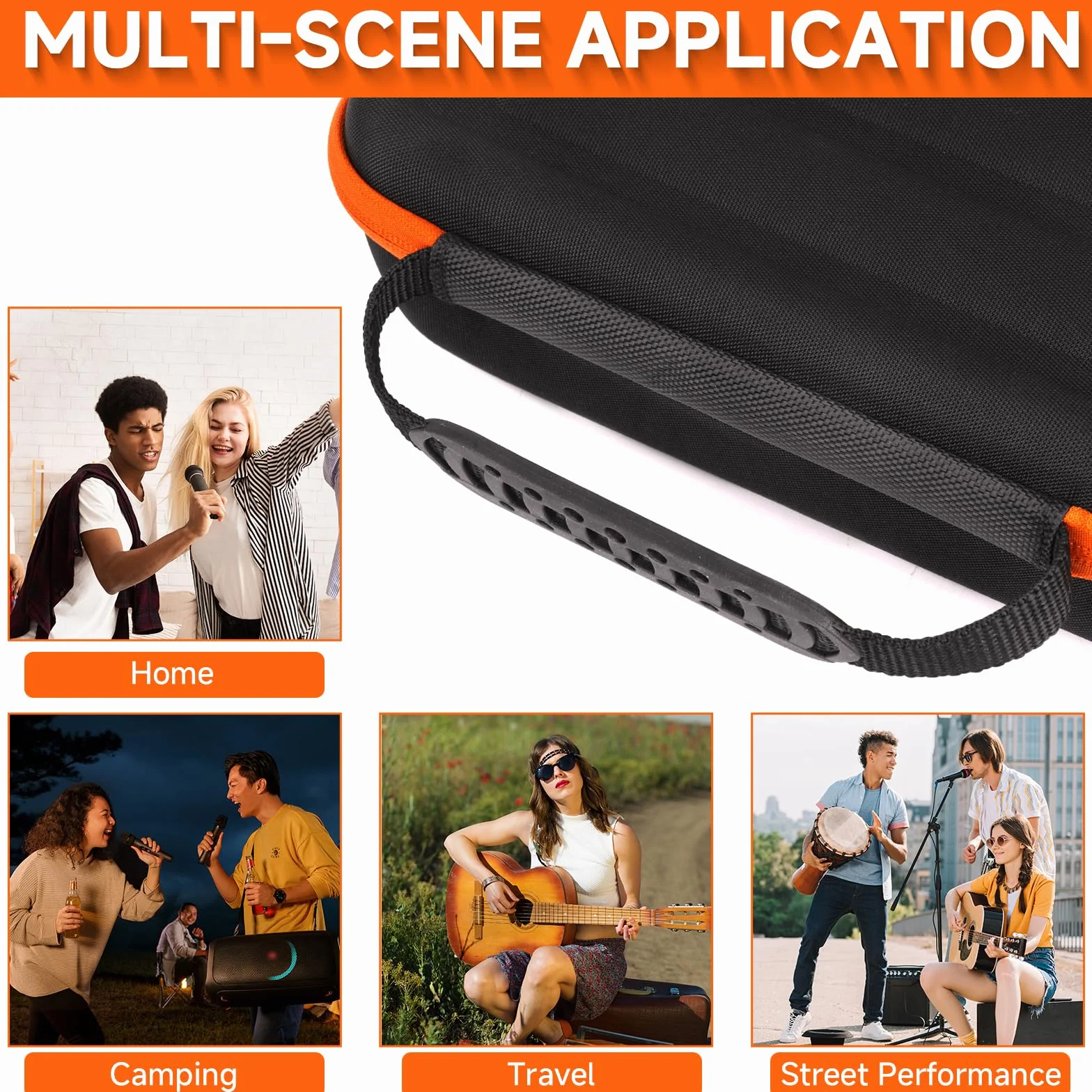 Étui pour microphone sans fil compatible JBL PartyBox – 2 microphones numériques, sac de rangement portable, noir