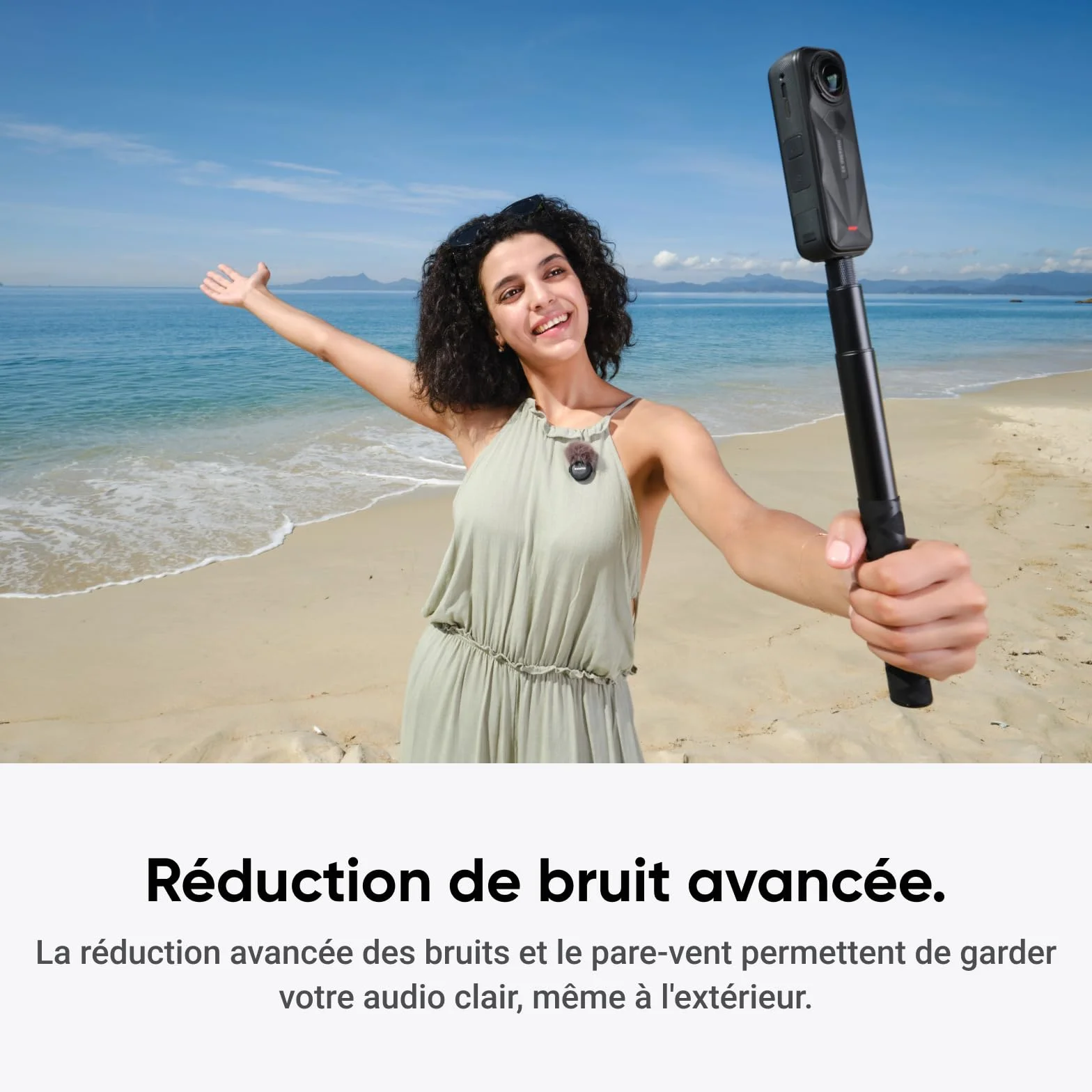 Insta360 Émetteur Mic Air Micro sans Fil 7,9 g Réduction de Bruit X5 X4 X4 Air Ace Pro 2 GO Ultra