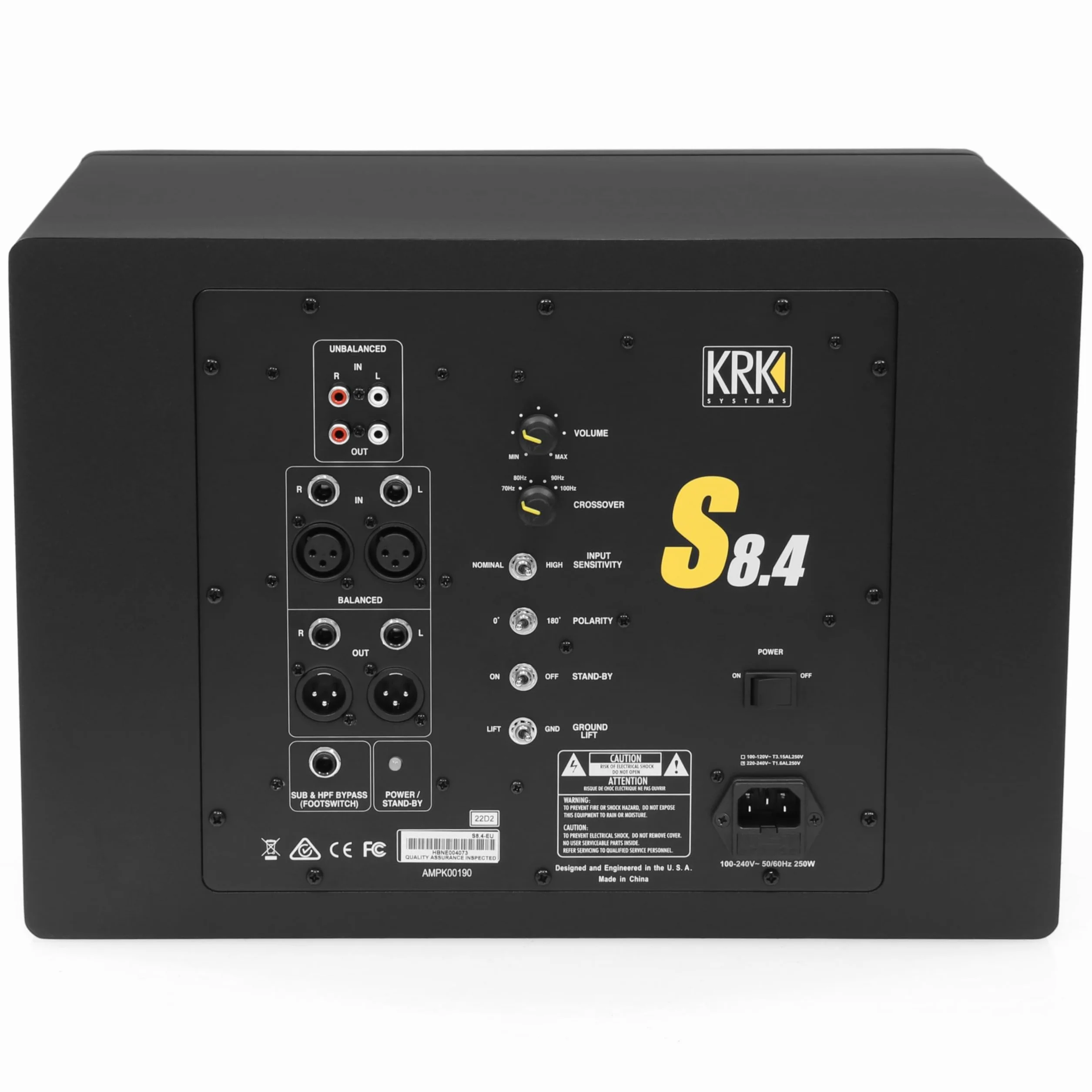 KRK S8.4 Caisson de Basses Actif Subwoofer 113 dB 109W