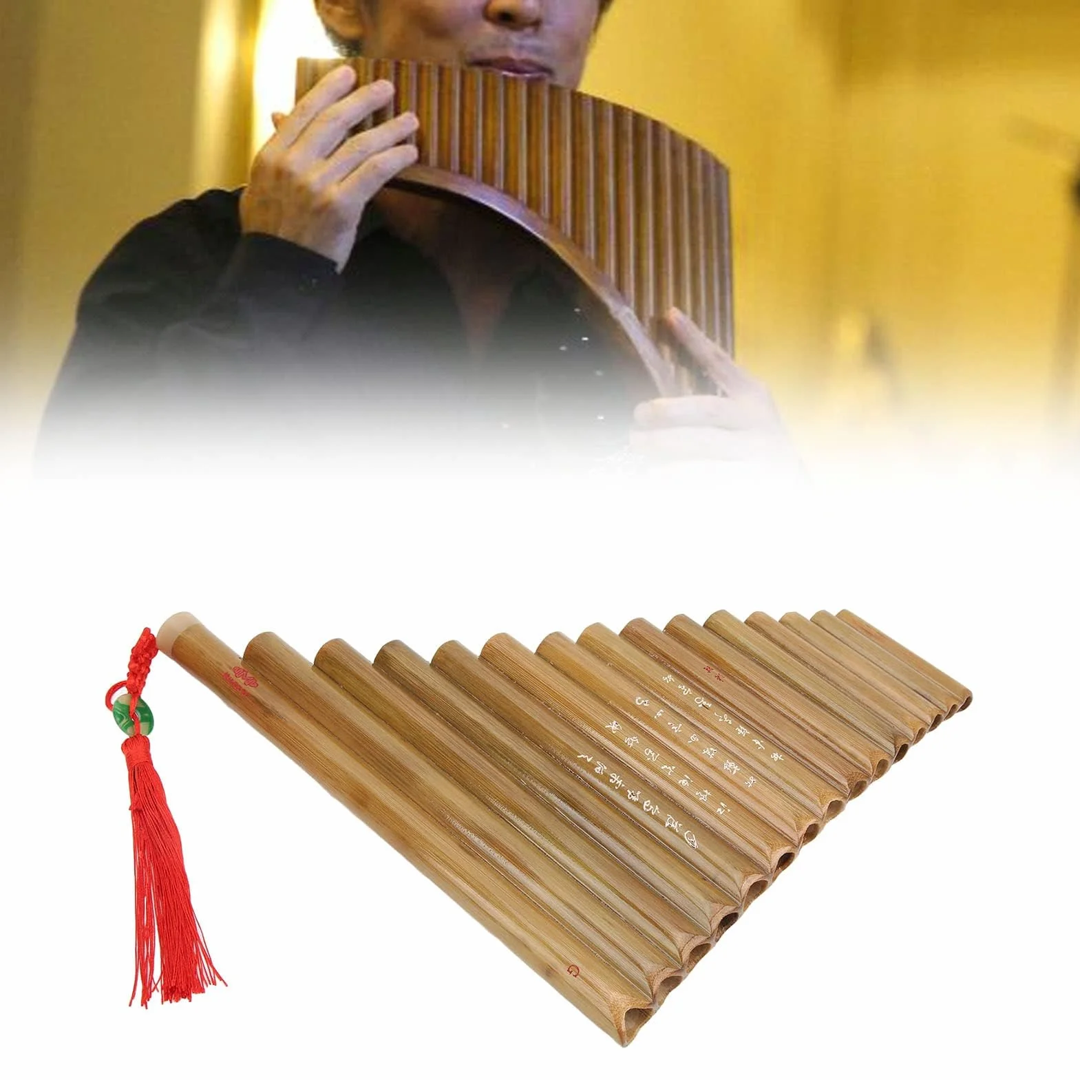 Flûte Panoramique 15 Tuyaux en Sol - Instrument Traditionnel Chinois