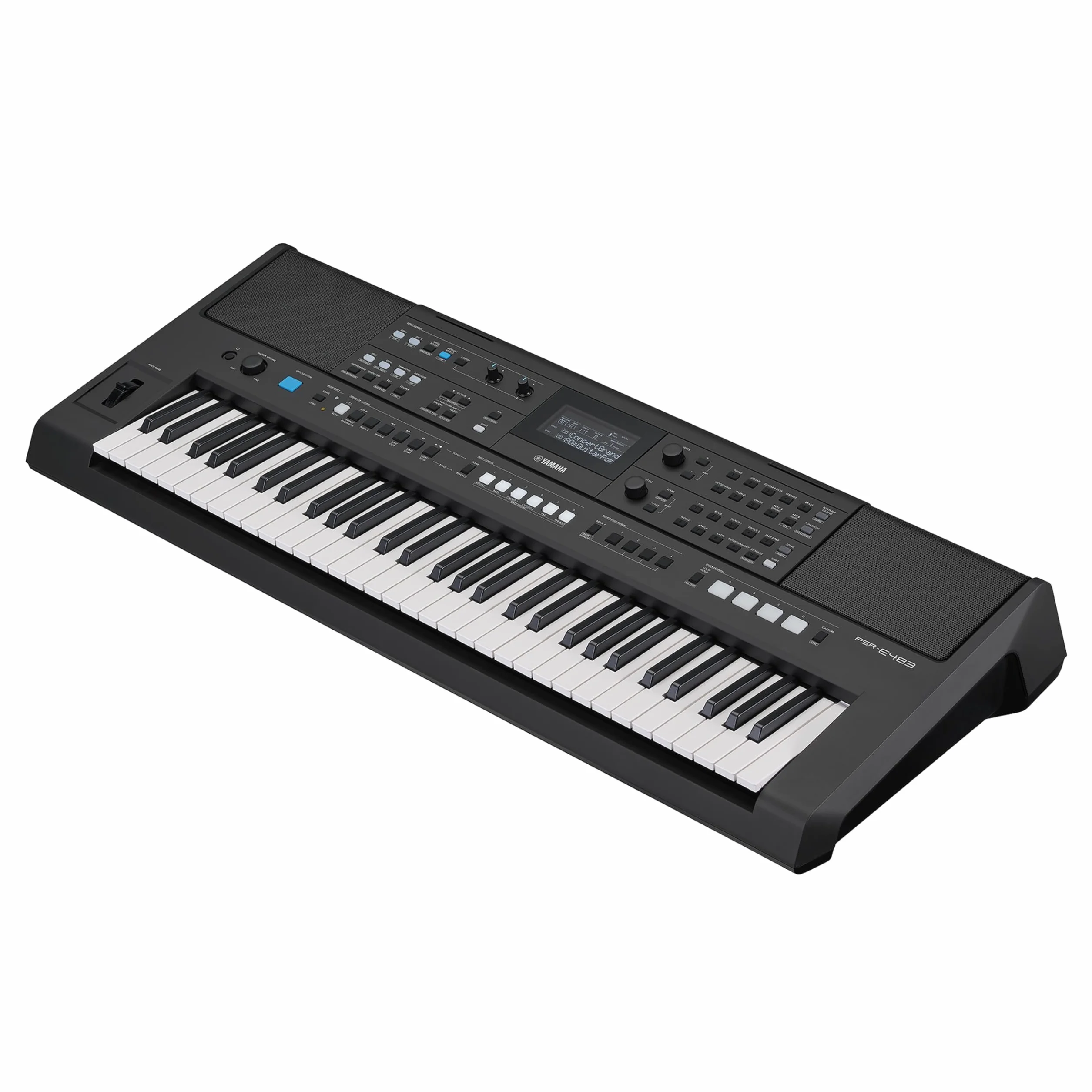 YAMAHA PSR-E483 Keyboard Portable 61 Touches Sensibles 860 Voices 15 Super Articulation Lite 345 Styles Noir