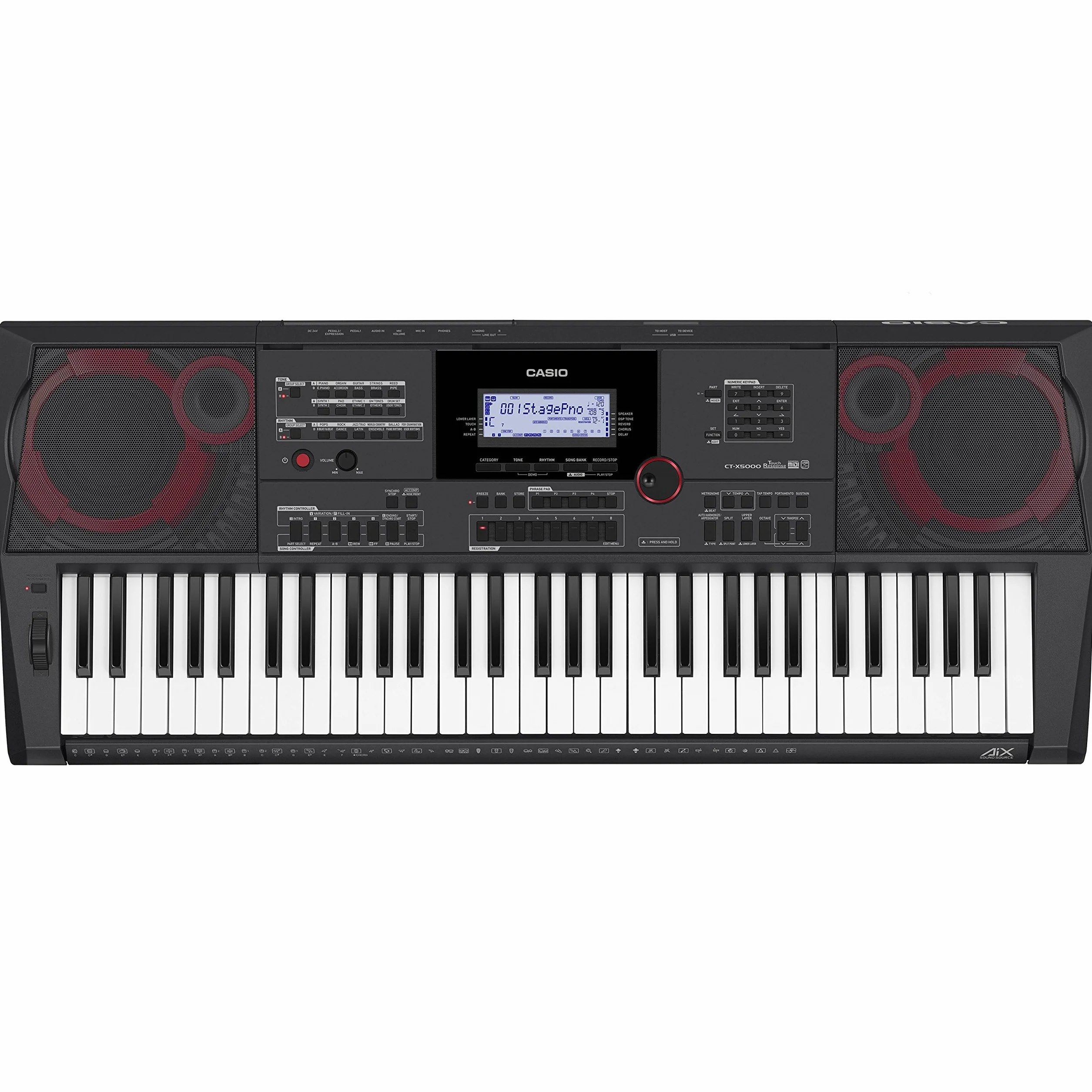 Casio CT-X5000 Clavier Numérique 61 Touches Dynamiques 800 Sons 235 Rythmes Haut-parleurs Noir
