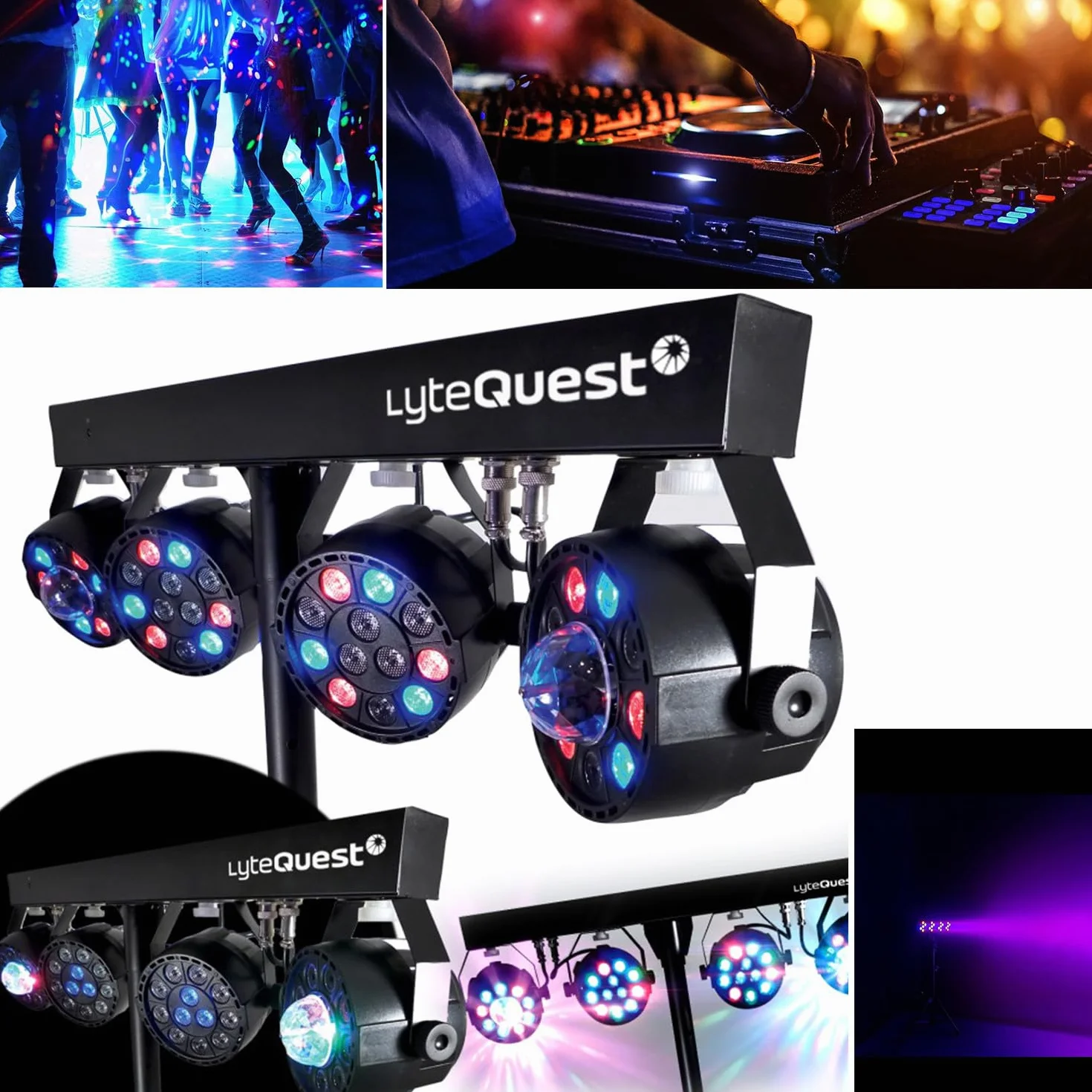 Pack Sono DJ 1200W Complet BM Bmsonic BMS-15-ARRAY-BT Enceintes +SUB 38cm USB/Bluetooth LED