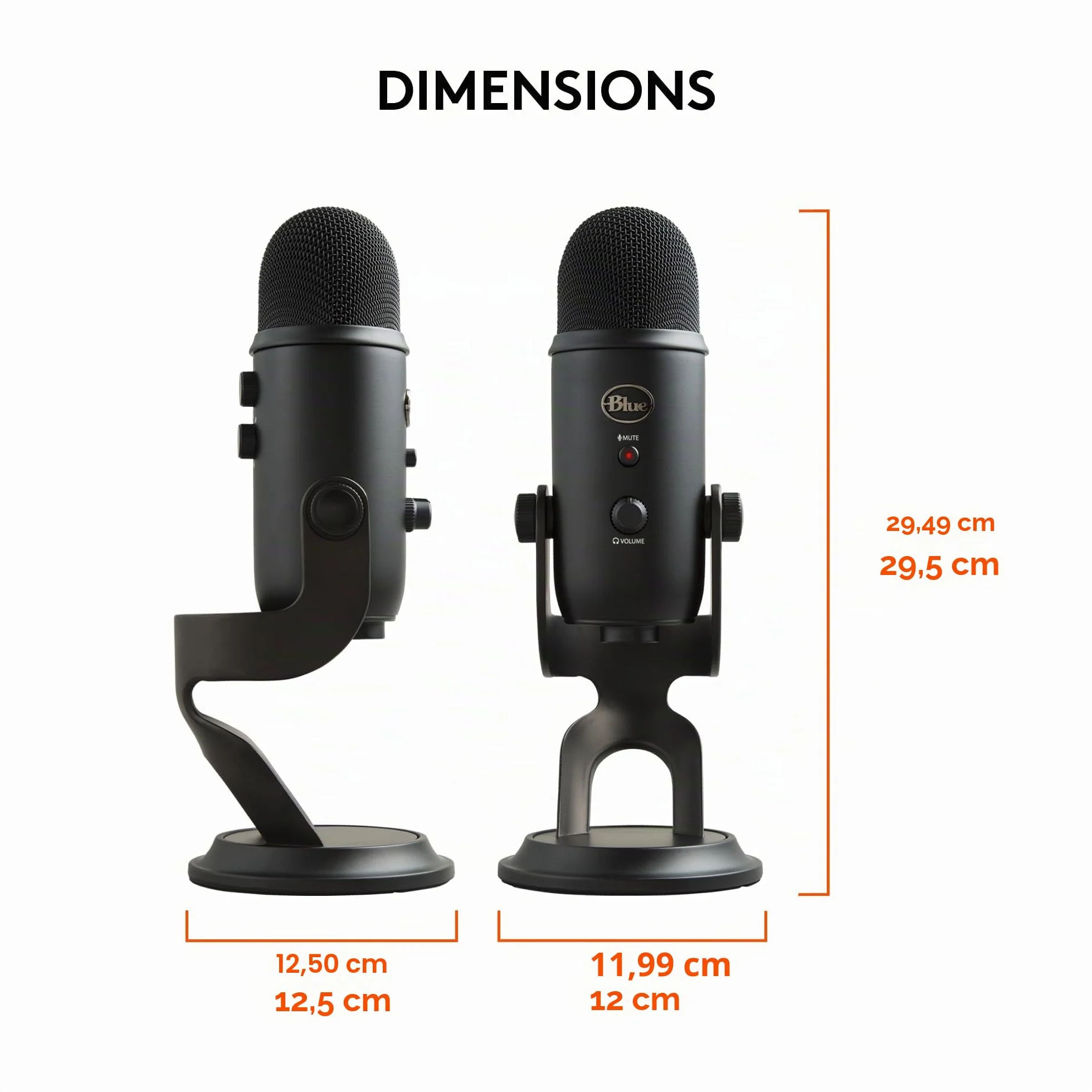 Logitech Blue Yeti Microphone USB pour Enregistrement Streaming Gaming Podcast PC Mac Noir