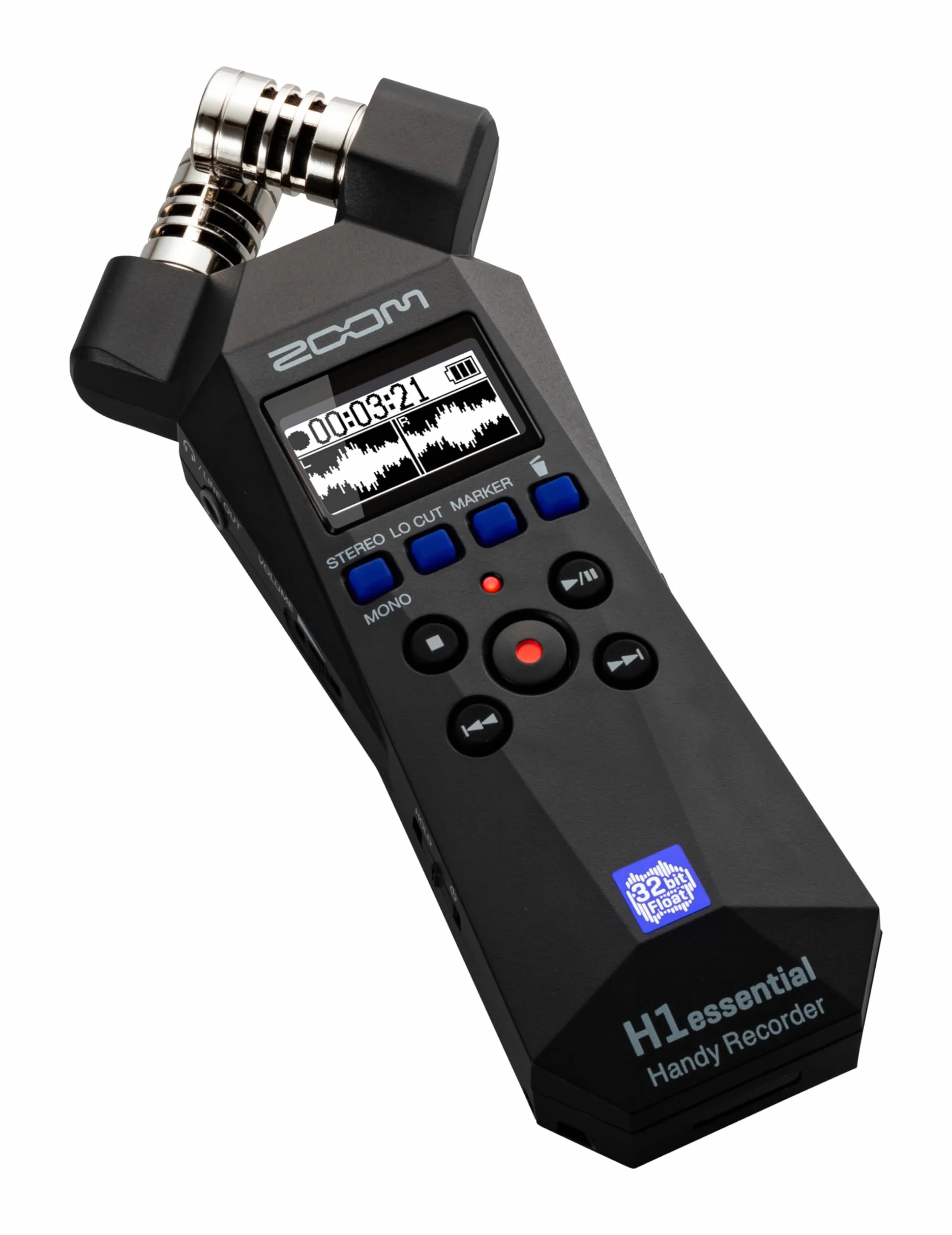 Zoom H1essential Enregistreur Portable 2 Pistes 32 Bits Dictaphone Micro Stéréo X/Y Interface Audio USB