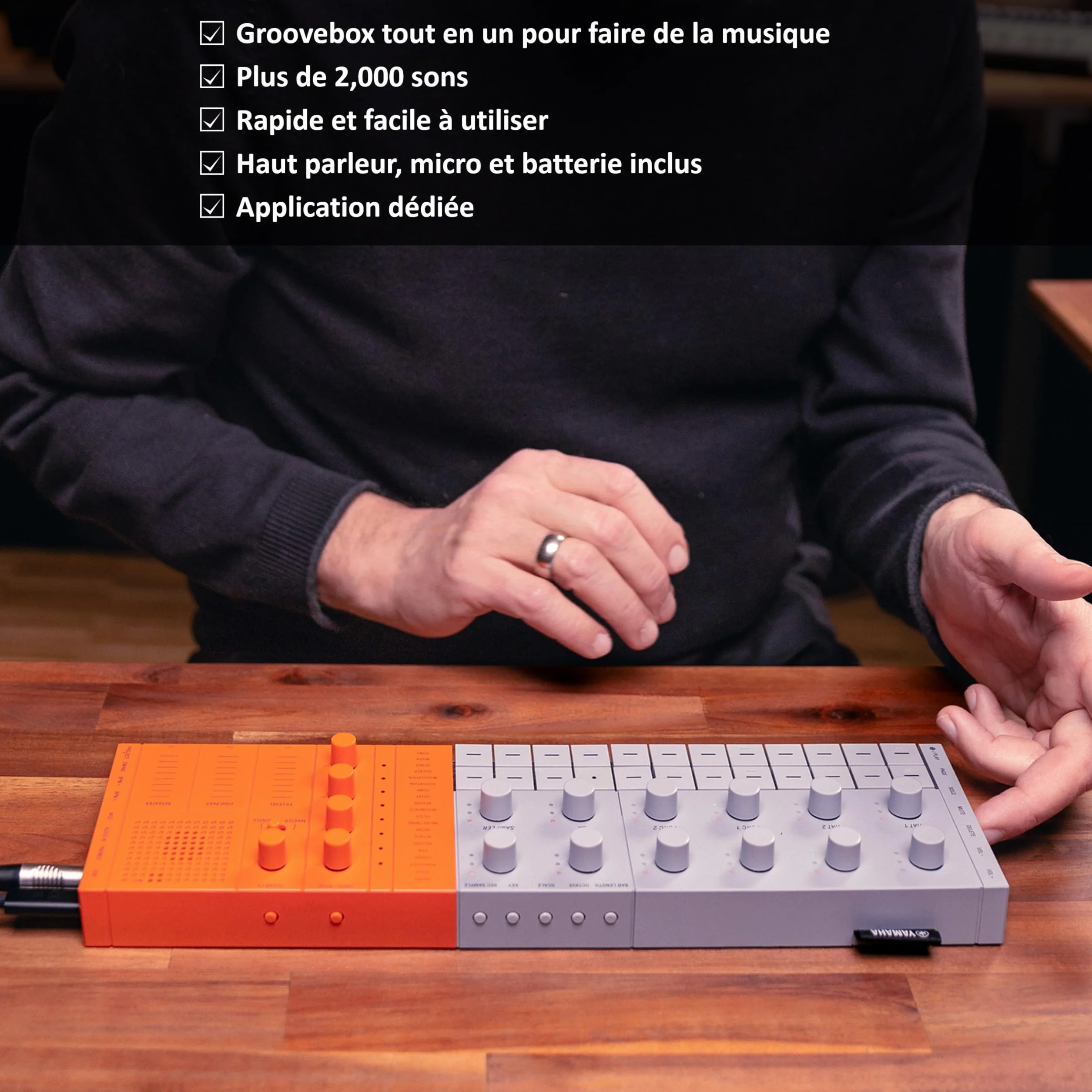 Yamaha SEQTRAK Groovebox nomade Studio de Production tout en un AWM2 FM lecteur enregistreur échantillons haut parleur batterie Orange