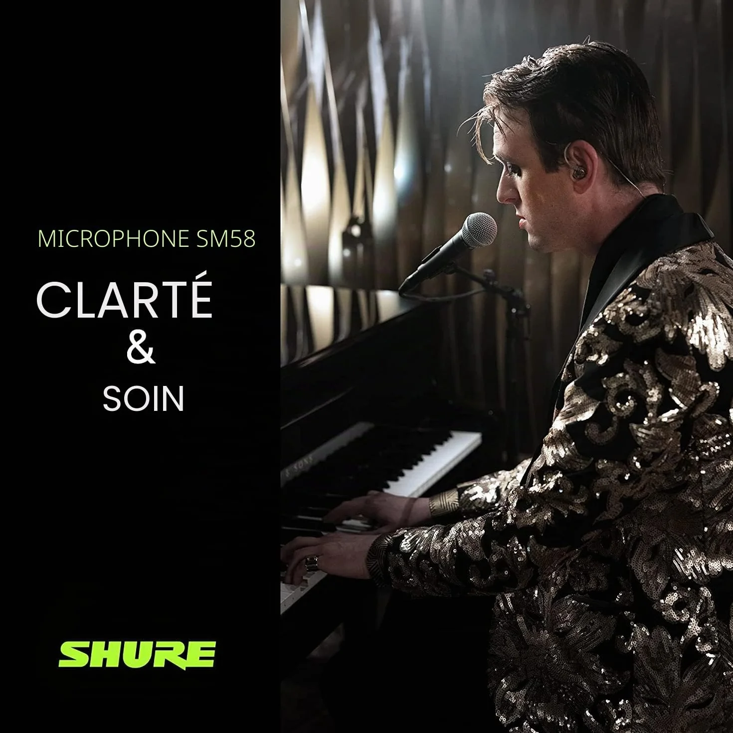 Shure SM58-Lce Microphone Dynamique Cardioïde pour Voix, Spectacle Live, Sonorisation et Studio