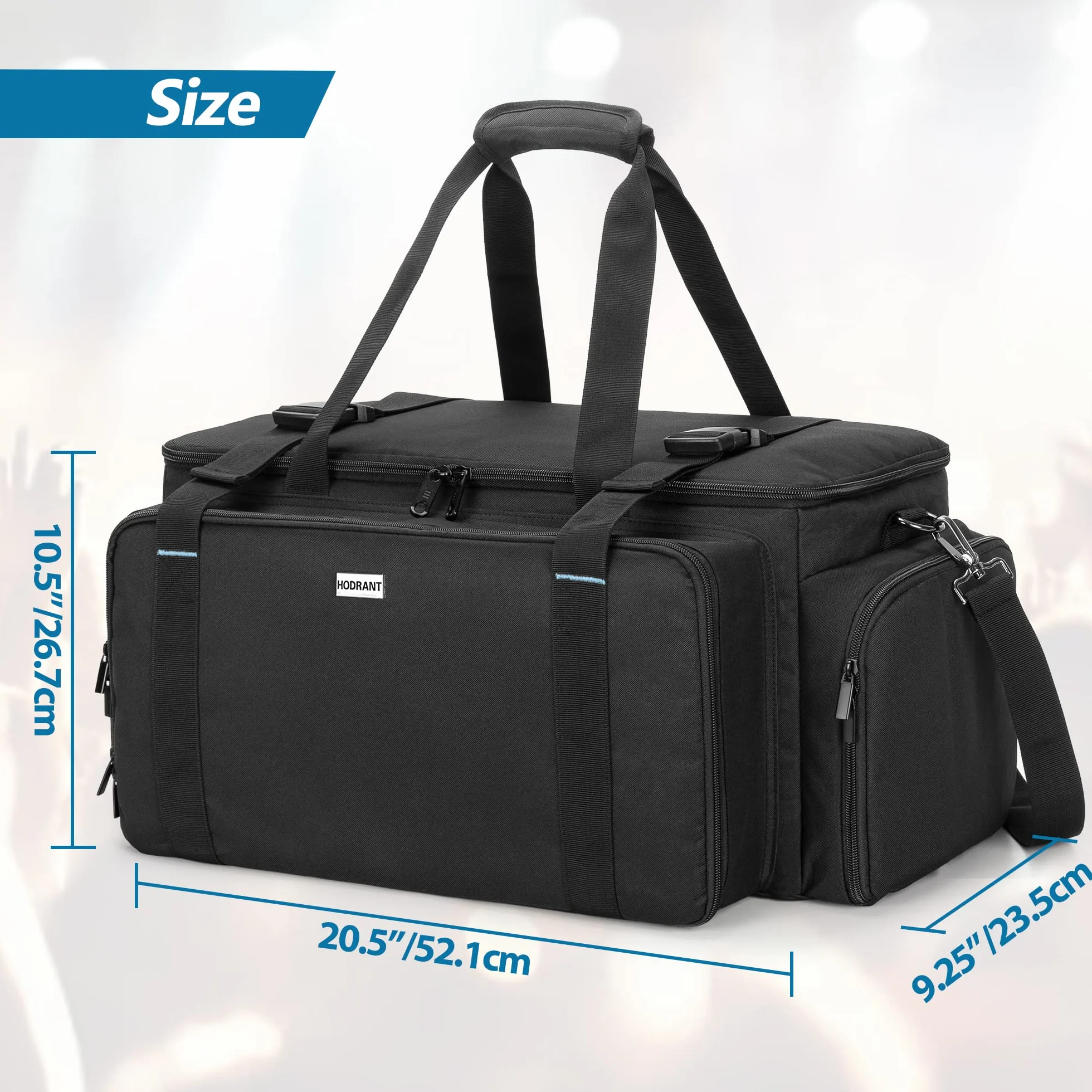 HODRANT Sac de Câble DJ Gig, Grand étui pour Câble DJ avec Fond Rembourré, Organisateur de Voyage pour Microphones et Instruments