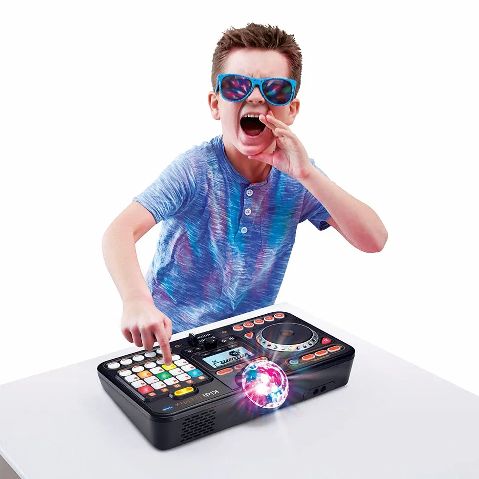VTech Kidi DJ Mix Platine DJ Enfant 12 en 1 Table de Mixage Bluetooth avec Pads Lumineux