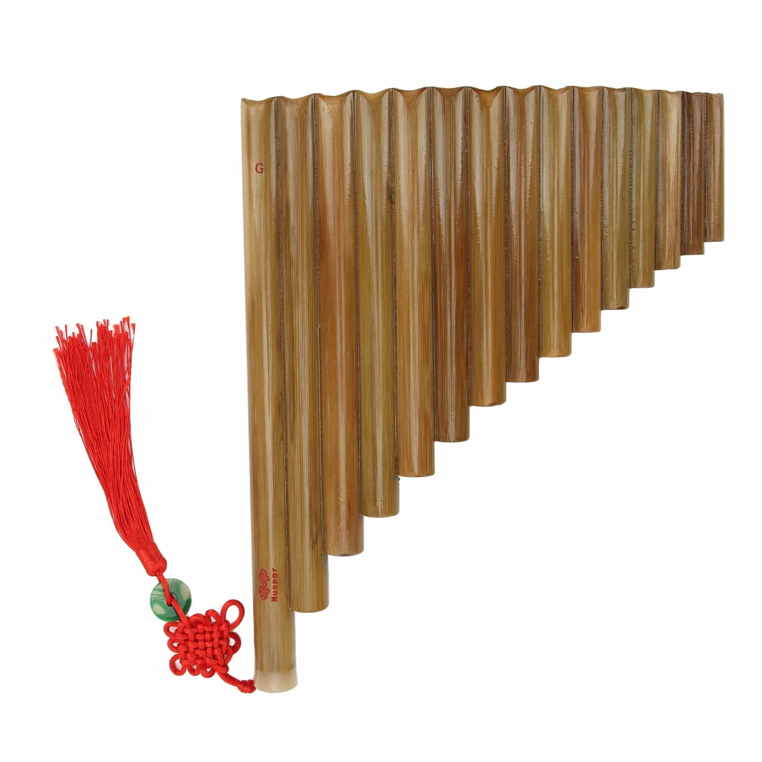 Flûte de pan G Key 15 tuyaux bambou naturel traditionnelle