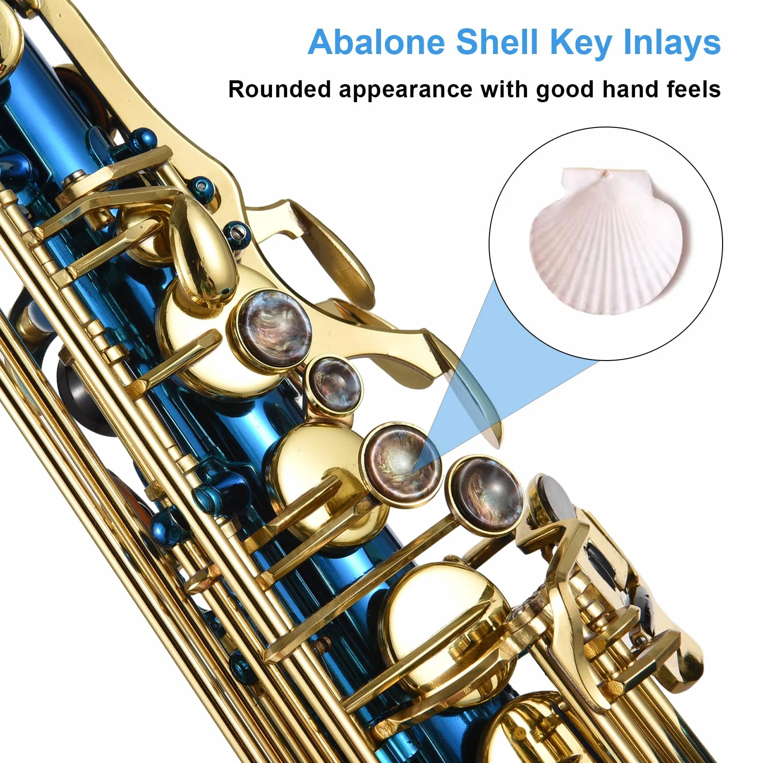 Saxophone en laiton gravé Eb E-Flat Altsaxophone Coquillage Abalone Touches Instrument à vent avec étui