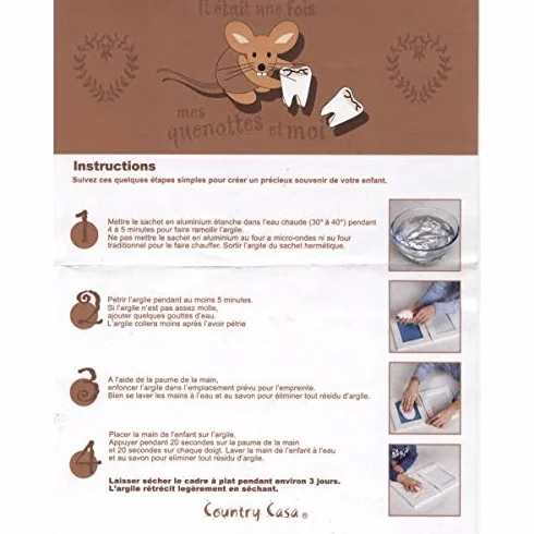 Country Casa Boite à dents de lait Quenottes empreintes bracelet naissance Coffret en bois