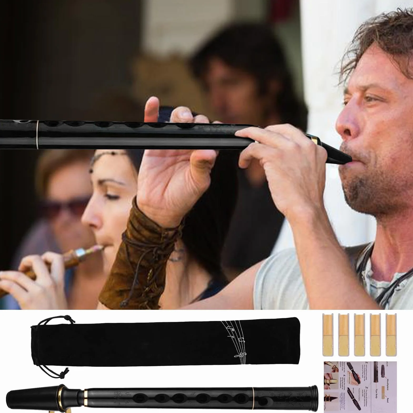 Saxophone de poche à clé C 8 trous - Outil d'entraînement compact pour débutants - Instruments à vent en bois