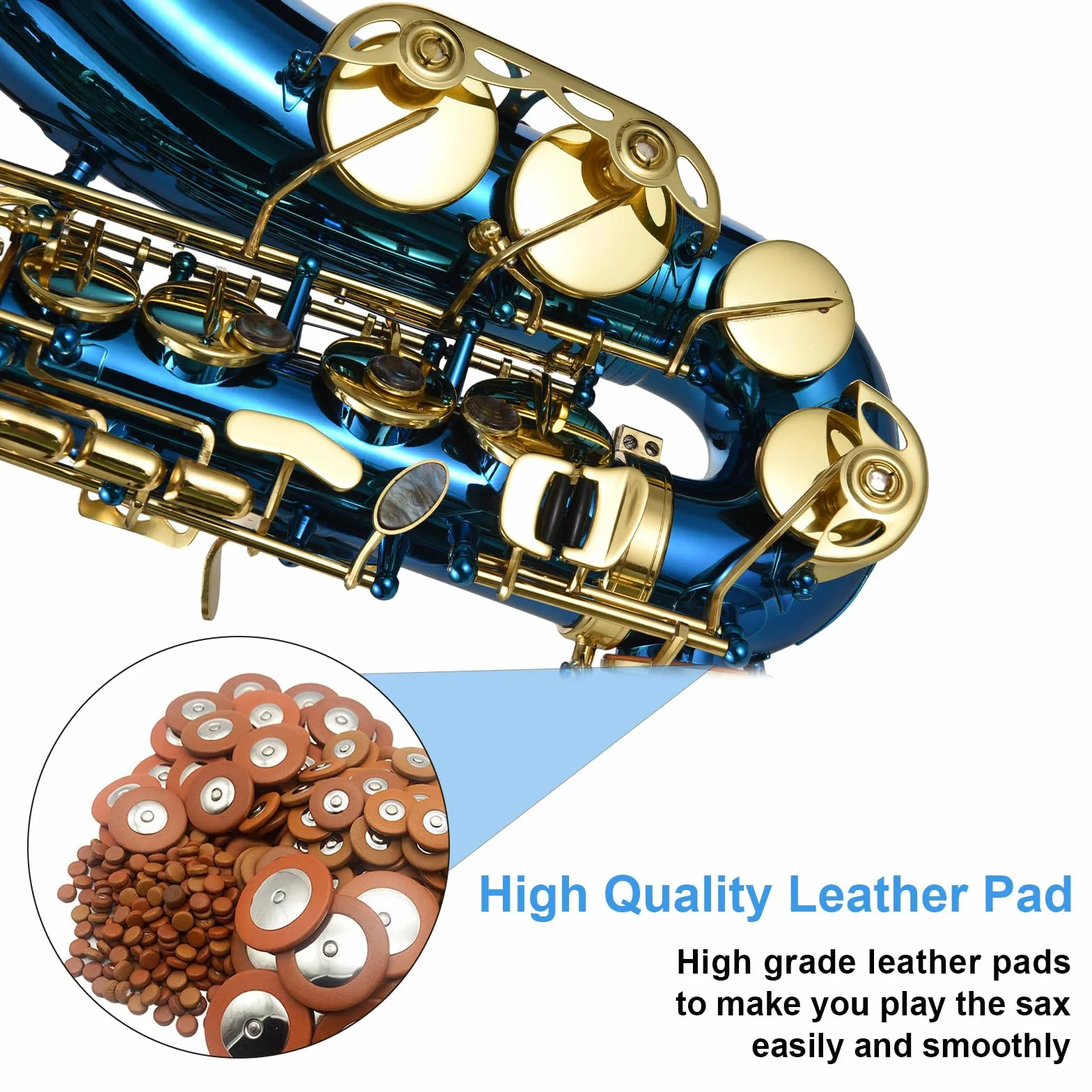 Saxophone en laiton gravé Eb E-Flat Altsaxophone Coquillage Abalone Touches Instrument à vent avec étui